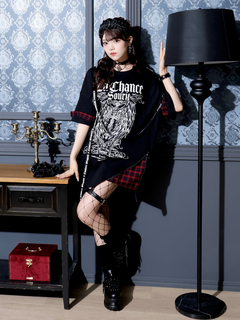 NOEMIE(ノエミー) |チェック切り替えユニセックス裏毛Tシャツ