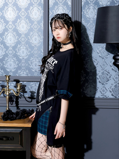 NOEMIE(ノエミー) |チェック切り替えユニセックス裏毛Tシャツ