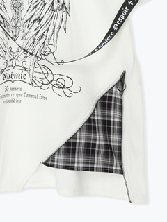 NOEMIE(ノエミー) |チェック切り替えユニセックス裏毛Tシャツ