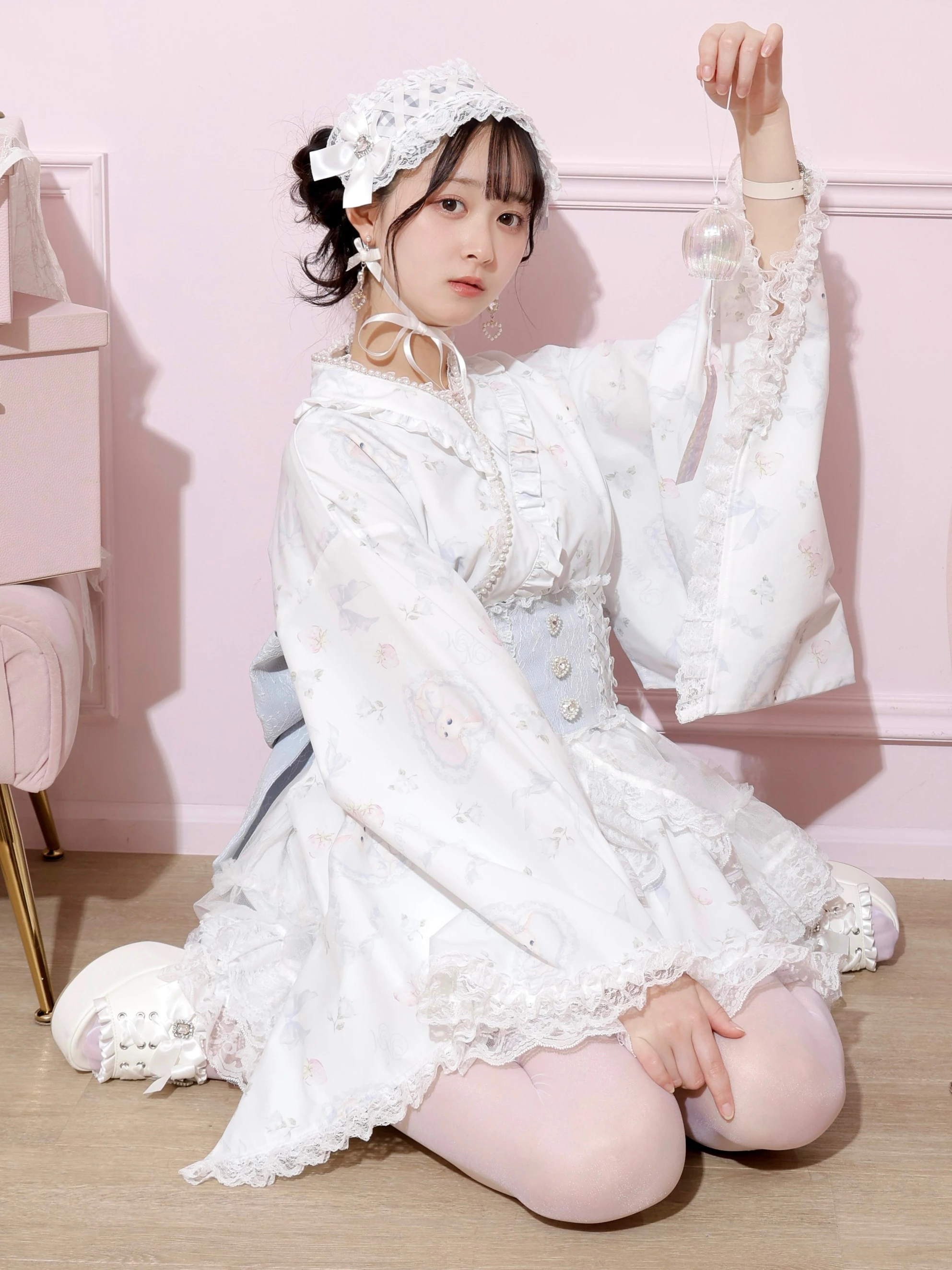ノエミー　うさぎさんチュールフレア浴衣ドレス うさぎさんチュールフレア浴衣ドレス（その他ワンピース｜ピンク