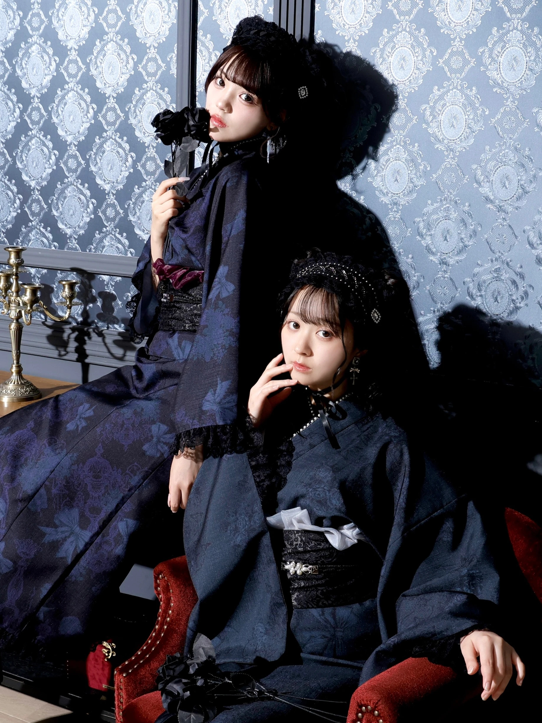 ゴシックシャンデリアセパレート浴衣（その他ワンピース｜濃グレー・黒