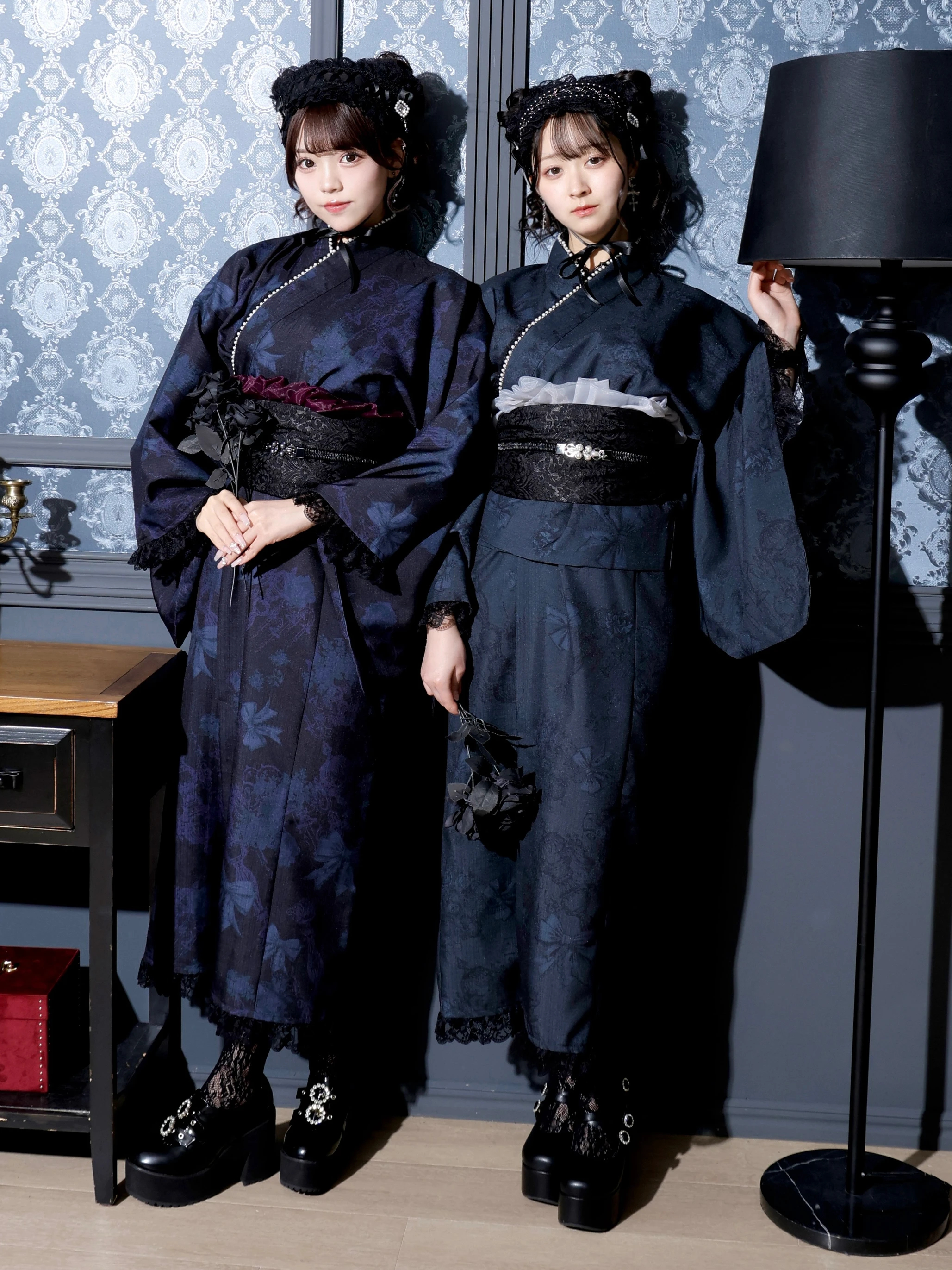 NOEMIE 浴衣 黒 ノエミー NOEMIE ゴシックシャンデリアセパレート浴衣 （黒