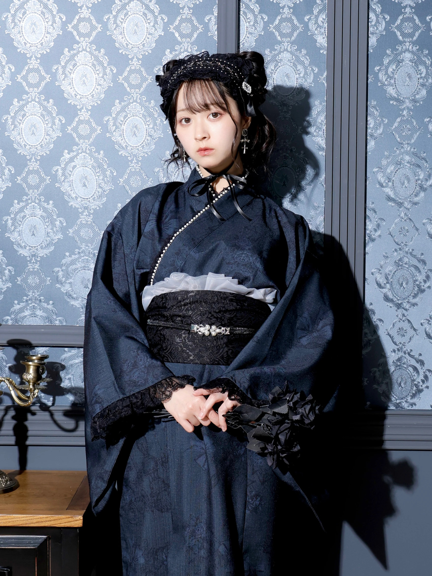 NOEMIE 黒 浴衣・帯セット NOEMIE 黒 浴衣・帯セット NOEMIE 黒 浴衣・帯セット
