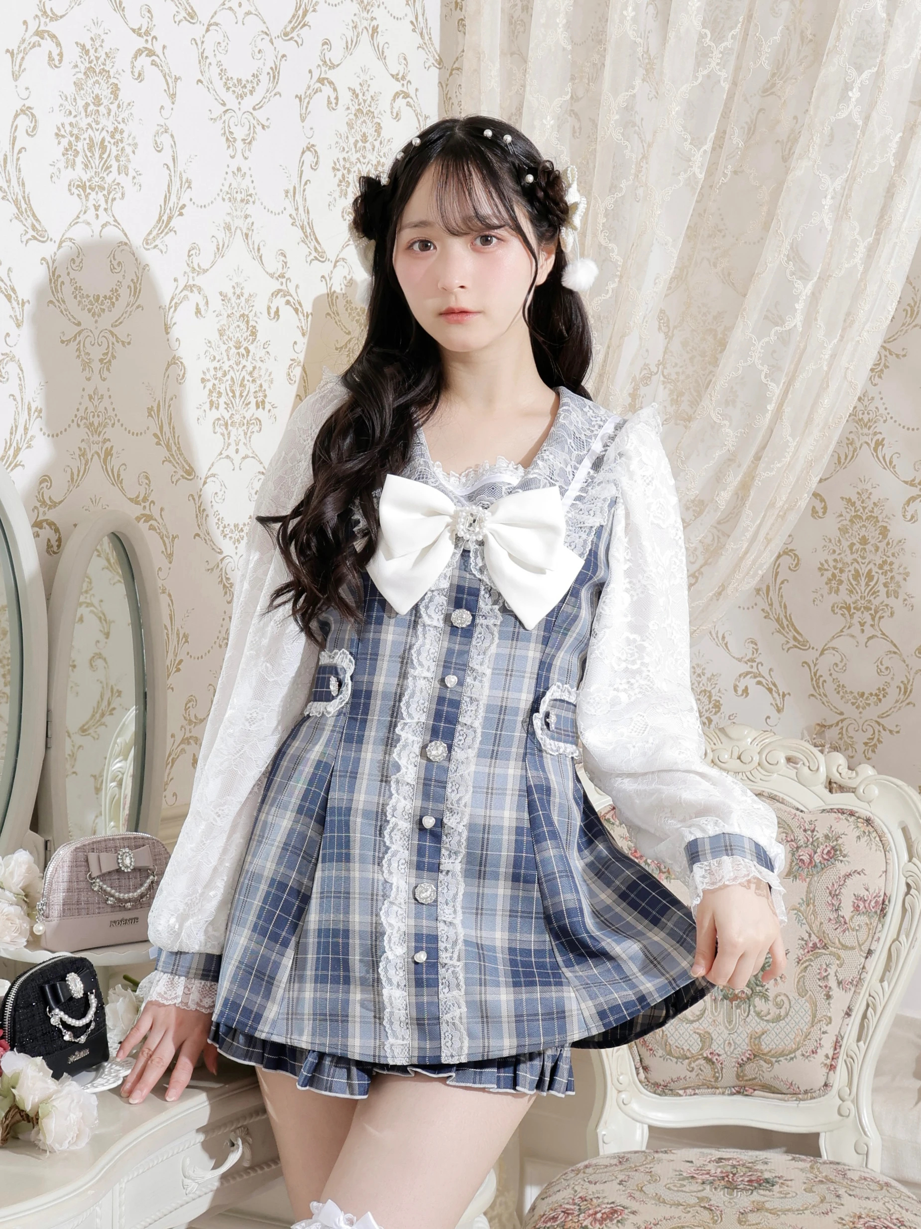 NOEMIE キラキラビジューセーラー セットアップ　水色 ノエミー NOEMIE キラキラビジューセーラーセットアップ