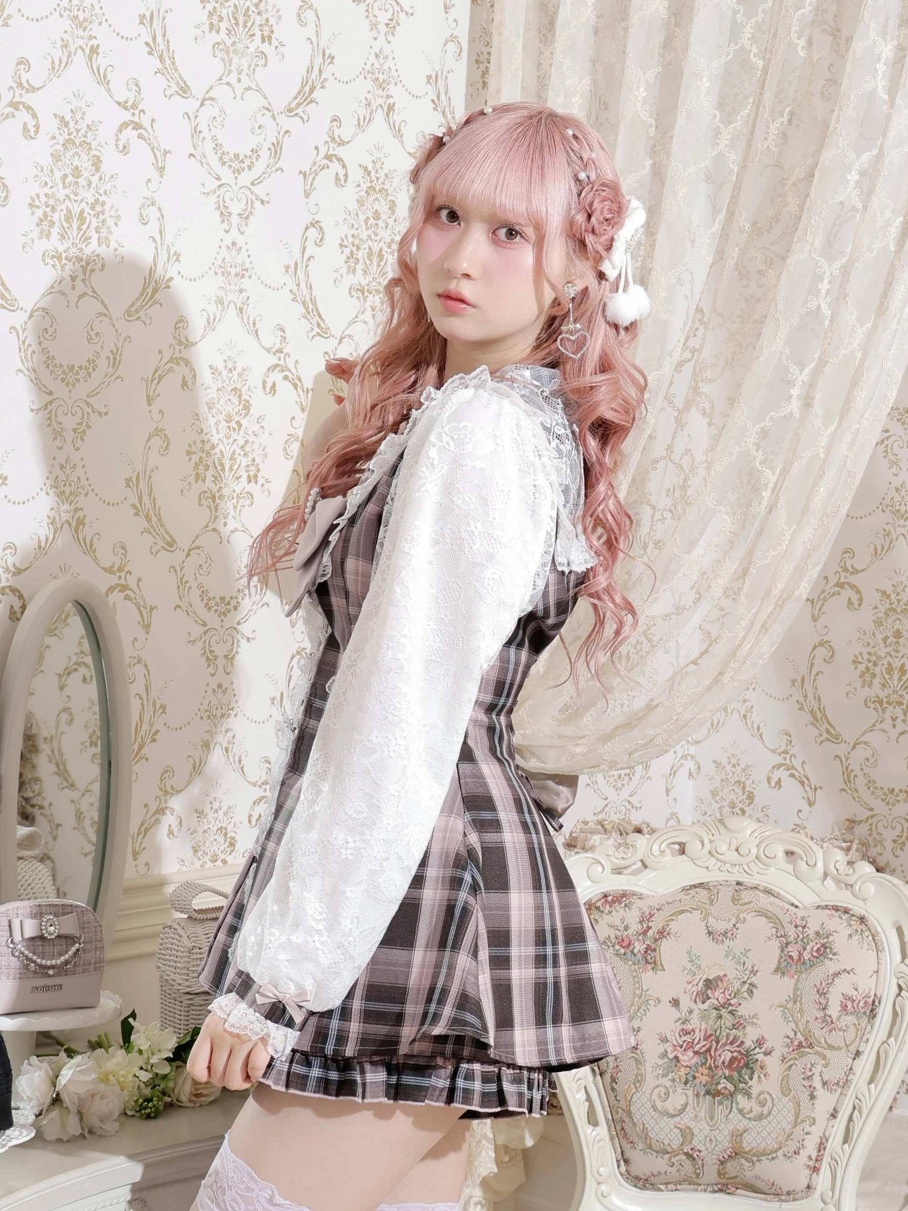 キラキラビジューセーラーセットアップ（セットアップ｜ピンク