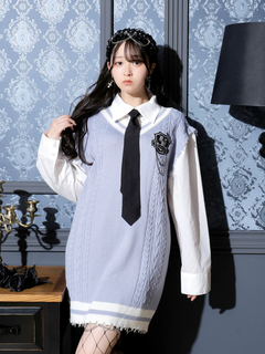 NOEMIE(ノエミー) |ケーブルフェイクレイヤーユニセックスニットベスト