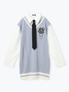 NOEMIE(ノエミー) |ケーブルフェイクレイヤーユニセックスニットベスト