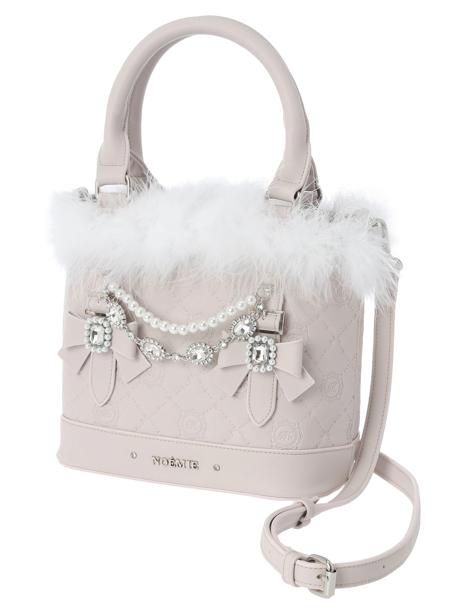 お嬢さんビジューモノグラム2wayショルダーファーバッグ（ショルダー