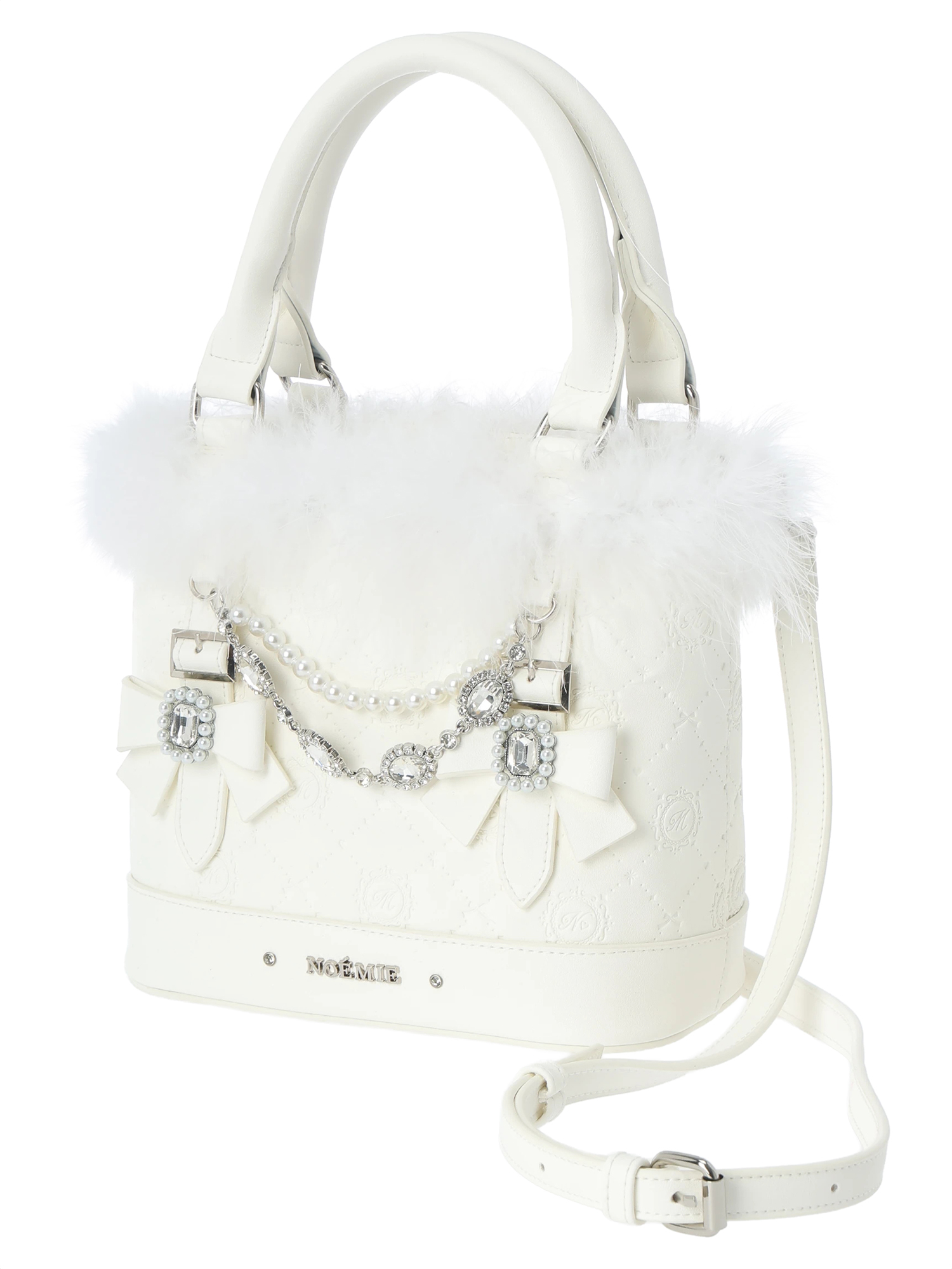 お嬢さんビジューモノグラム2wayショルダーファーバッグ（ショルダー