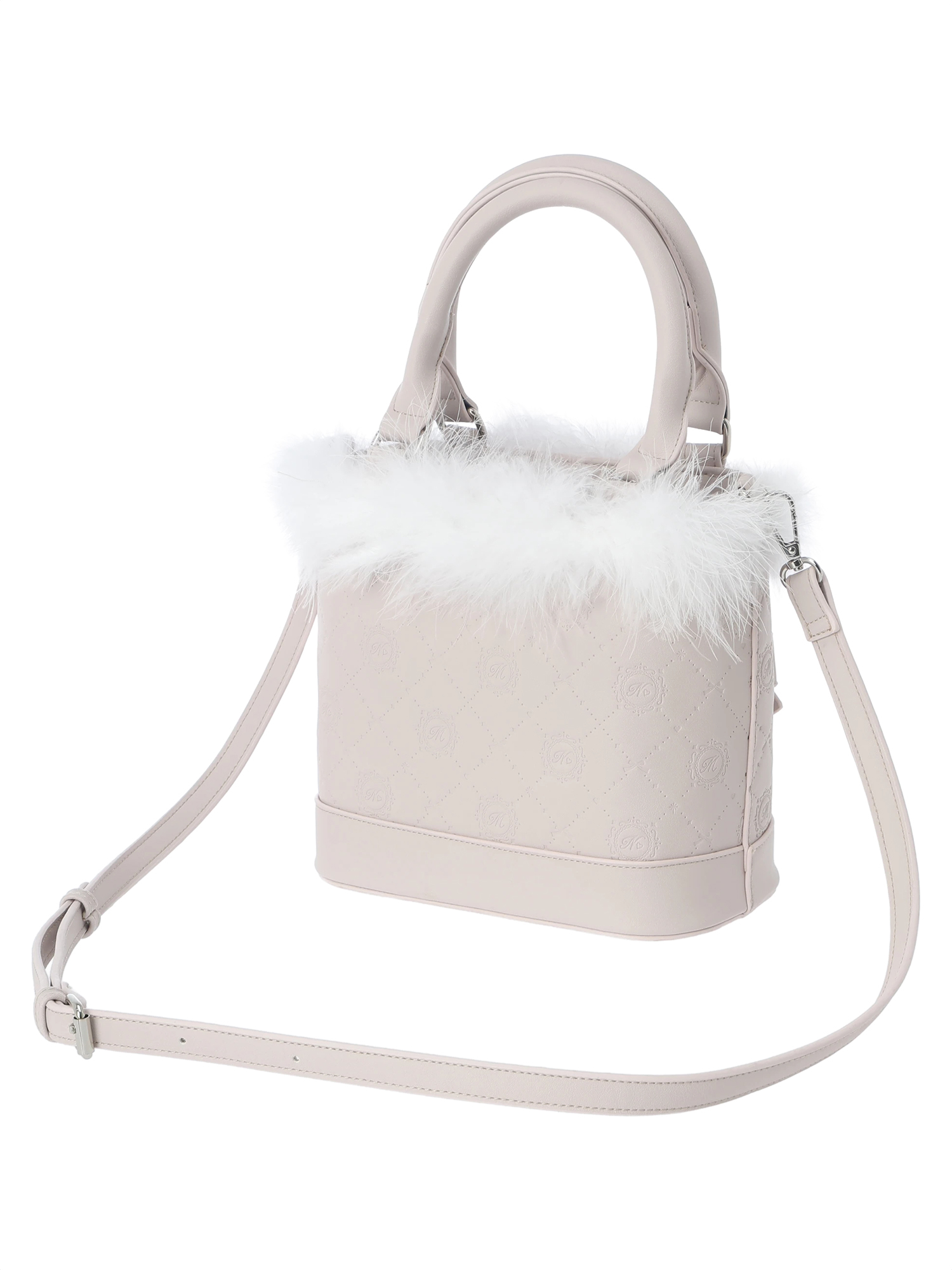 お嬢さんビジューモノグラム2wayショルダーファーバッグ（ショルダー