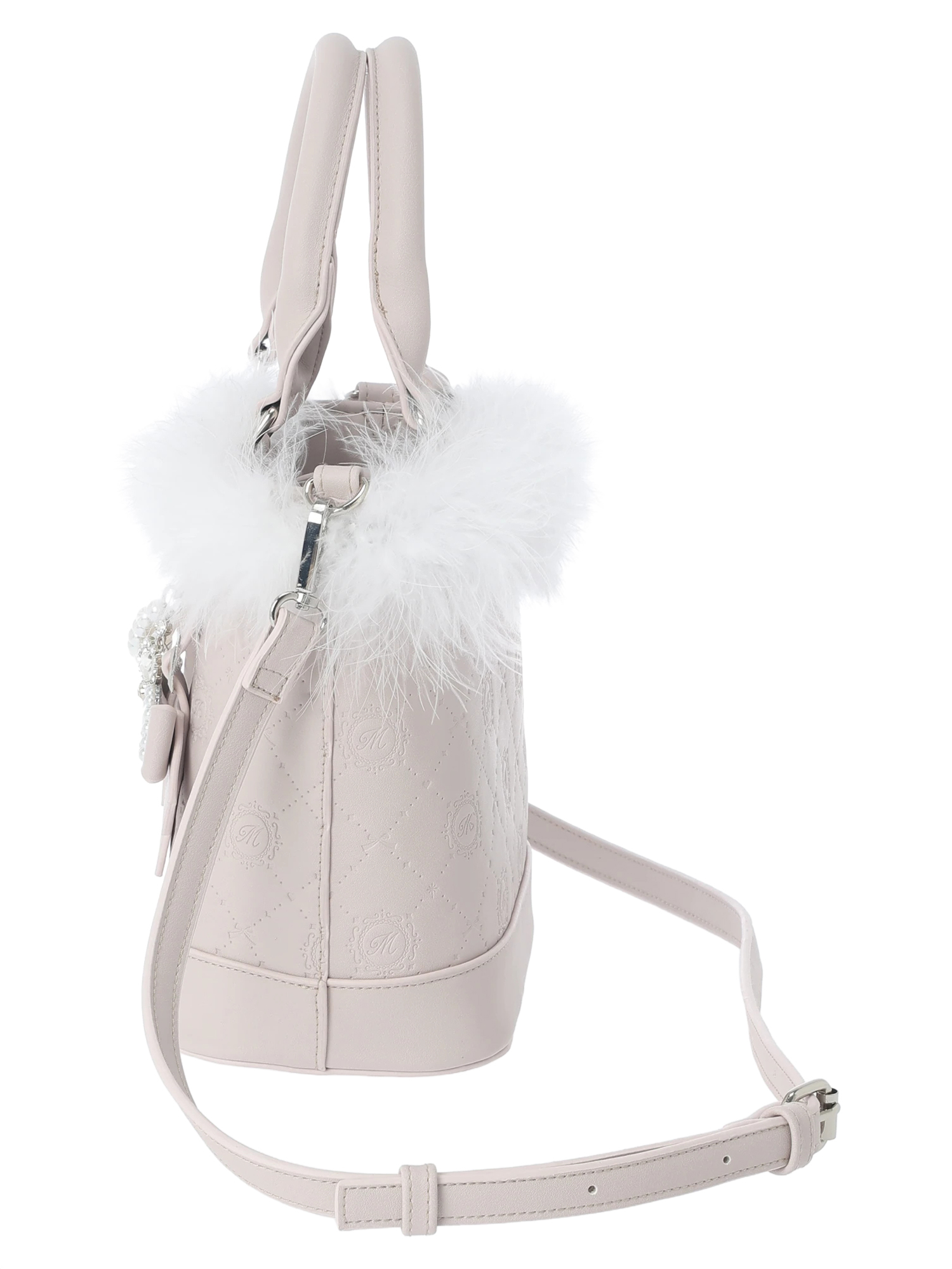 お嬢さんビジューモノグラム2wayショルダーファーバッグ（ショルダー