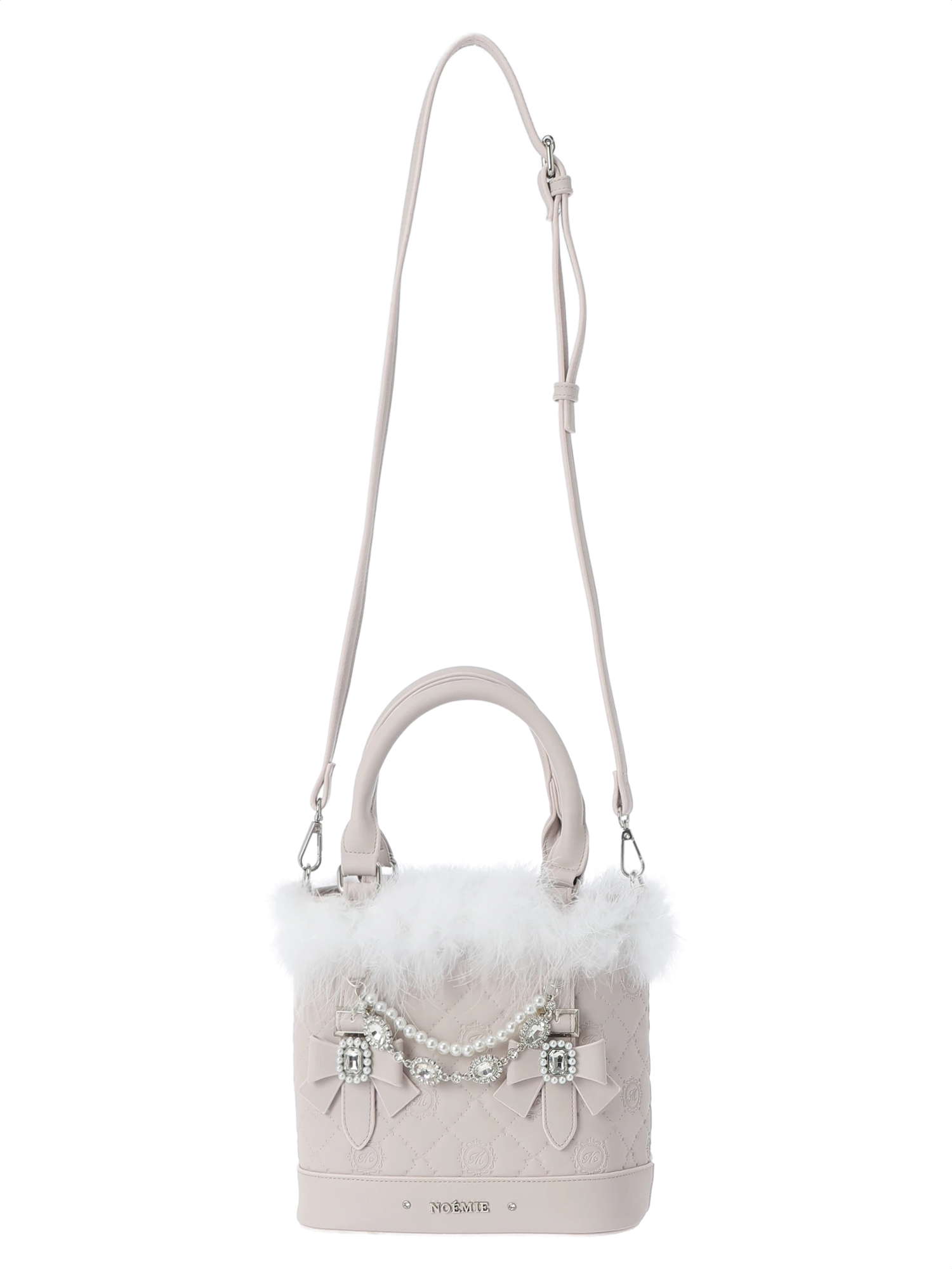 お嬢さんビジューモノグラム2wayショルダーファーバッグ（ショルダー