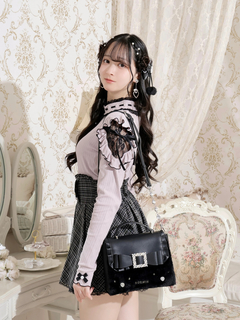 NOEMIE(ノエミー) |お嬢さんビジューリボンフリルフラップショルダーファーバッグ