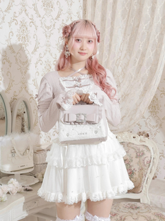 NOEMIE(ノエミー) |お嬢さんビジューリボンフリルフラップショルダーファーバッグ