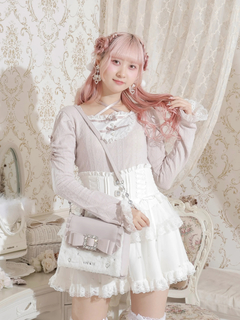 NOEMIE(ノエミー) |お嬢さんビジューリボンフリルフラップショルダーファーバッグ