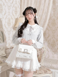 NOEMIE(ノエミー) |お嬢さんビジューリボンフリルフラップショルダーファーバッグ