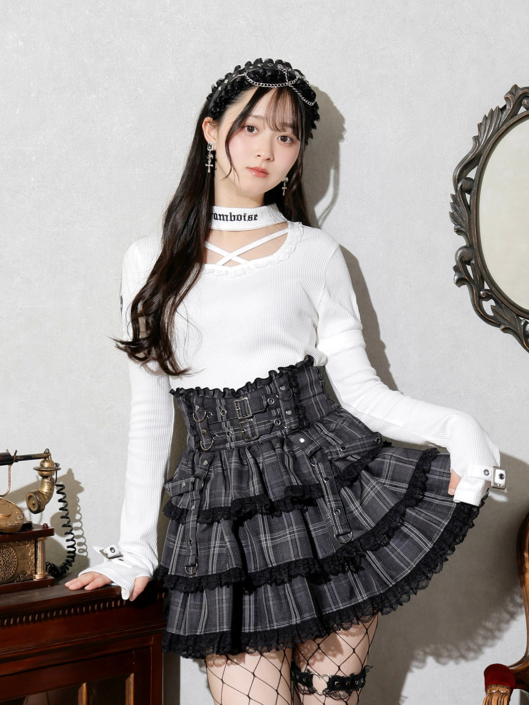 NOEMIE 4WAY ハートワッペンアームウォーマーカットソー ブラック NOEMIE｜4WAYハートワッペンアームウォーマーカットソー