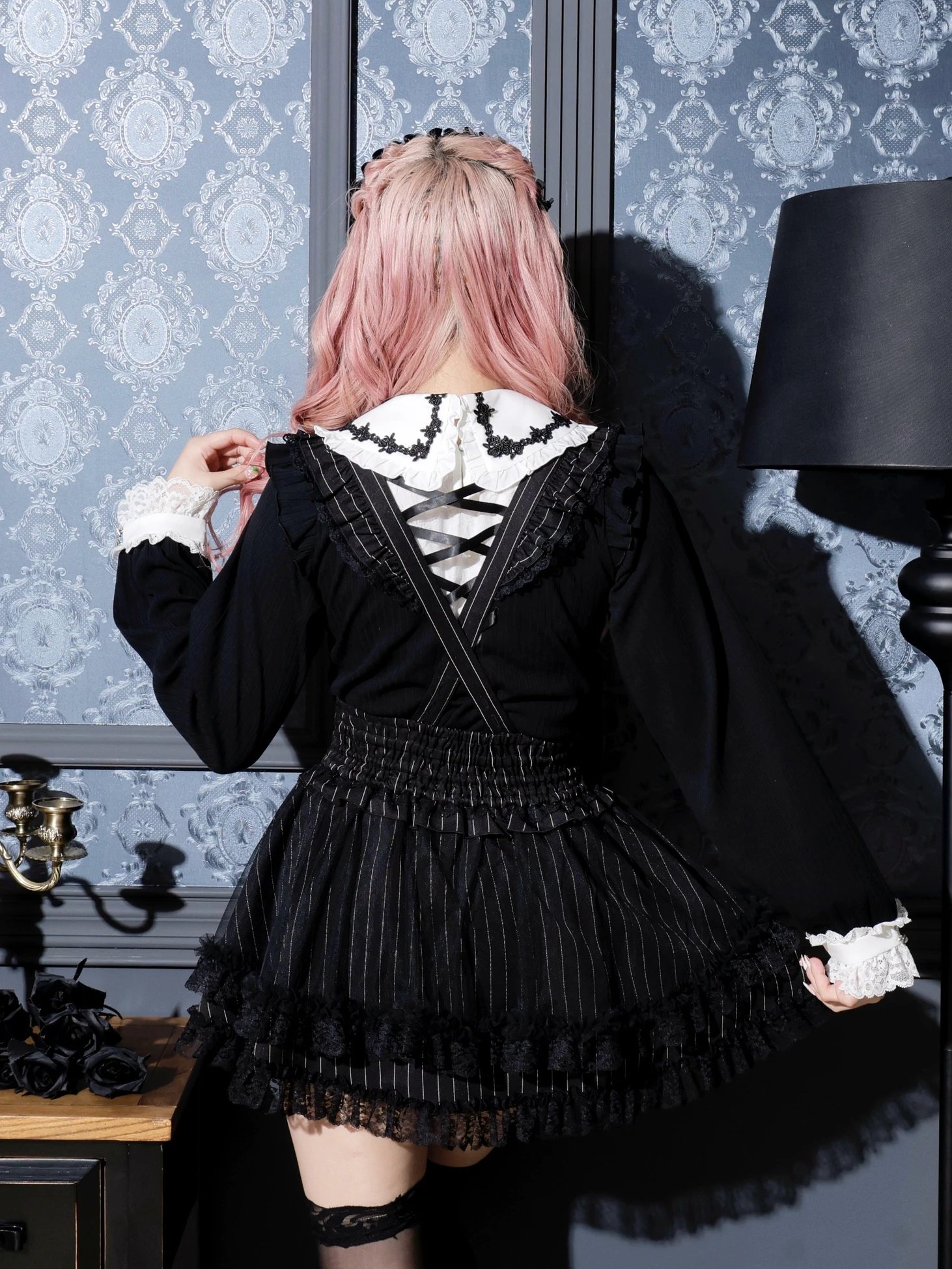 ゴシックローズヨークリボンカットソー（カットソー・Tシャツ｜黒