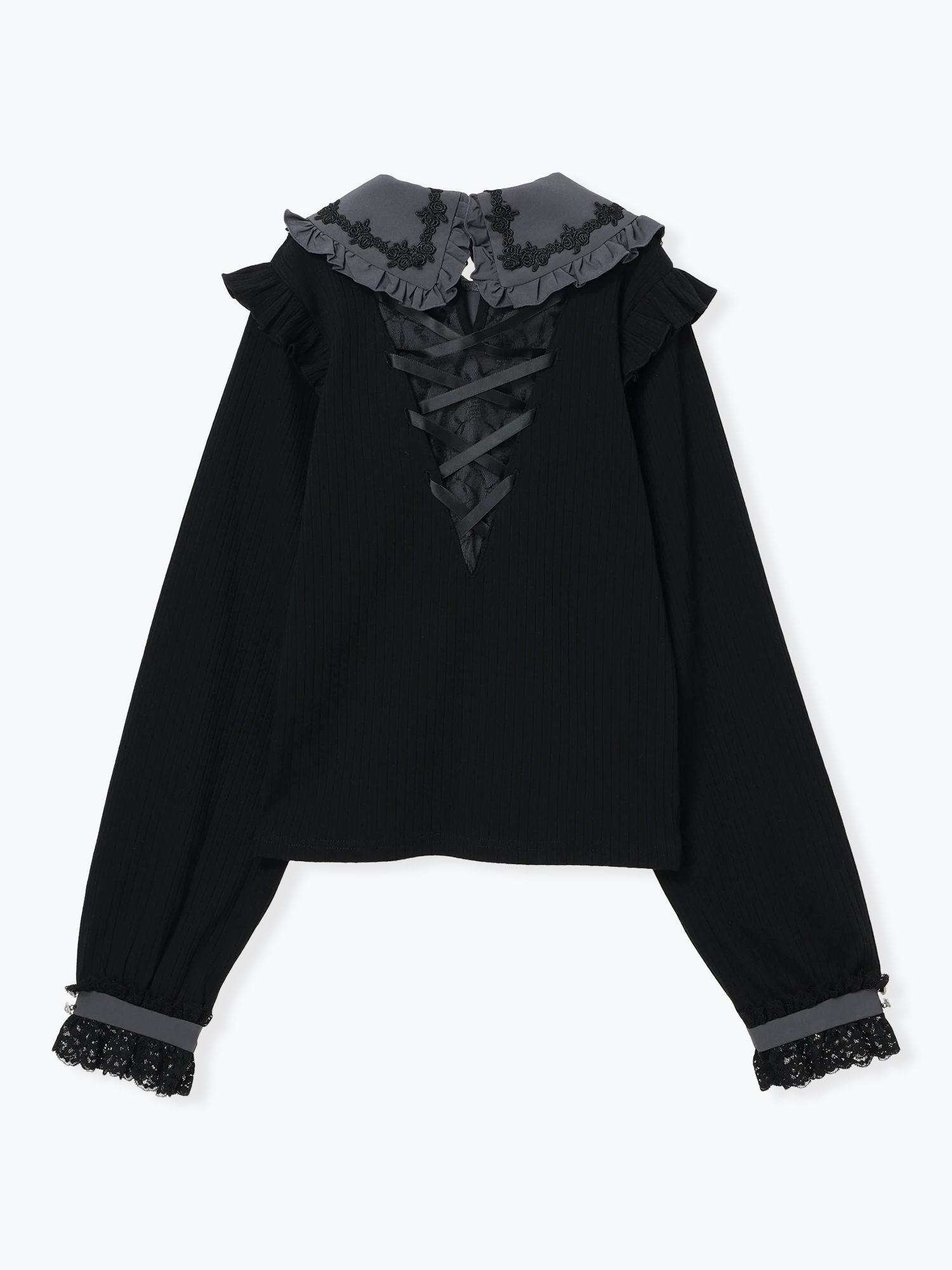 ゴシックローズヨークリボンカットソー（カットソー・Tシャツ｜黒