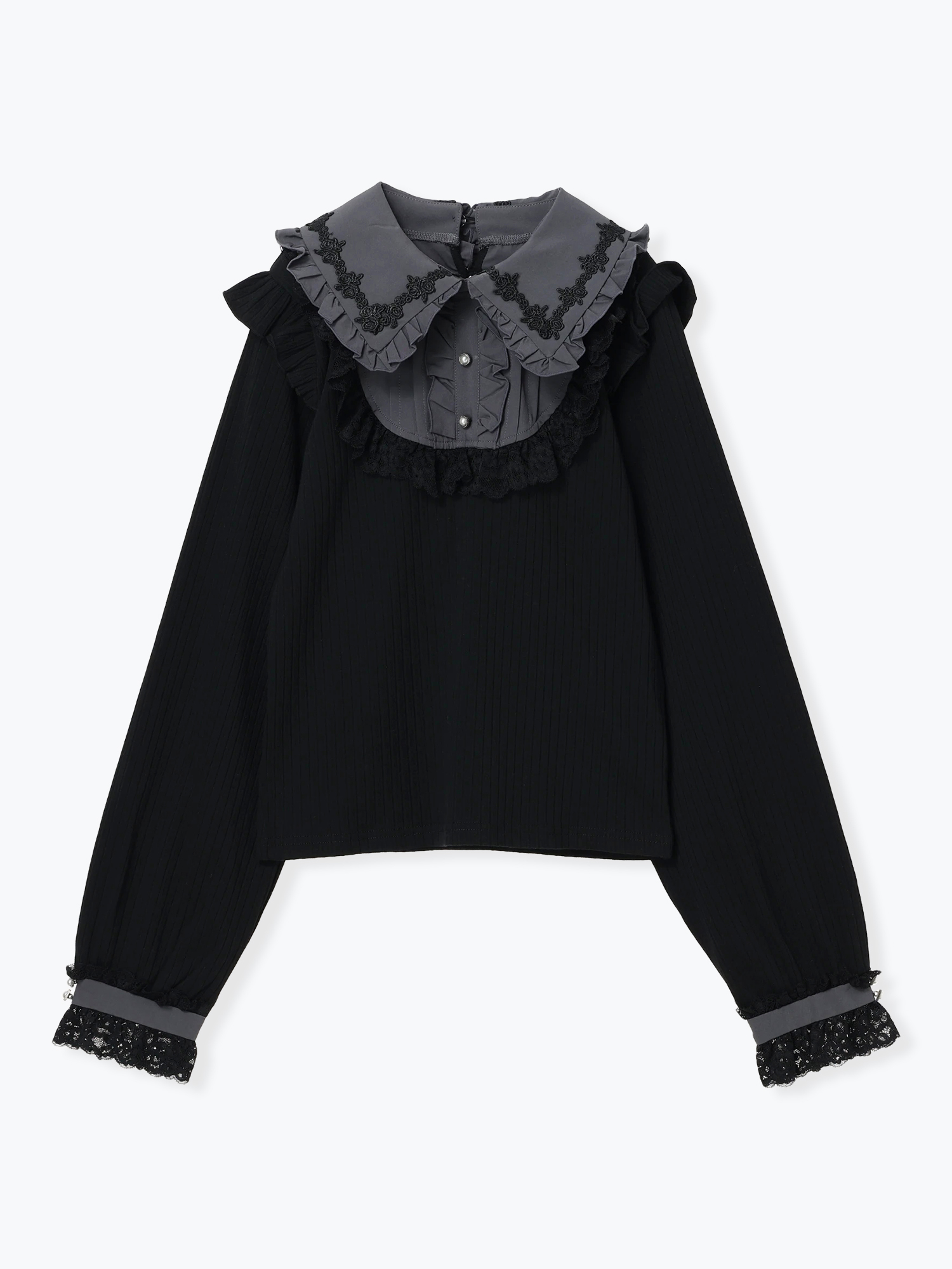 ゴシックローズヨークリボンカットソー（カットソー・Tシャツ｜黒