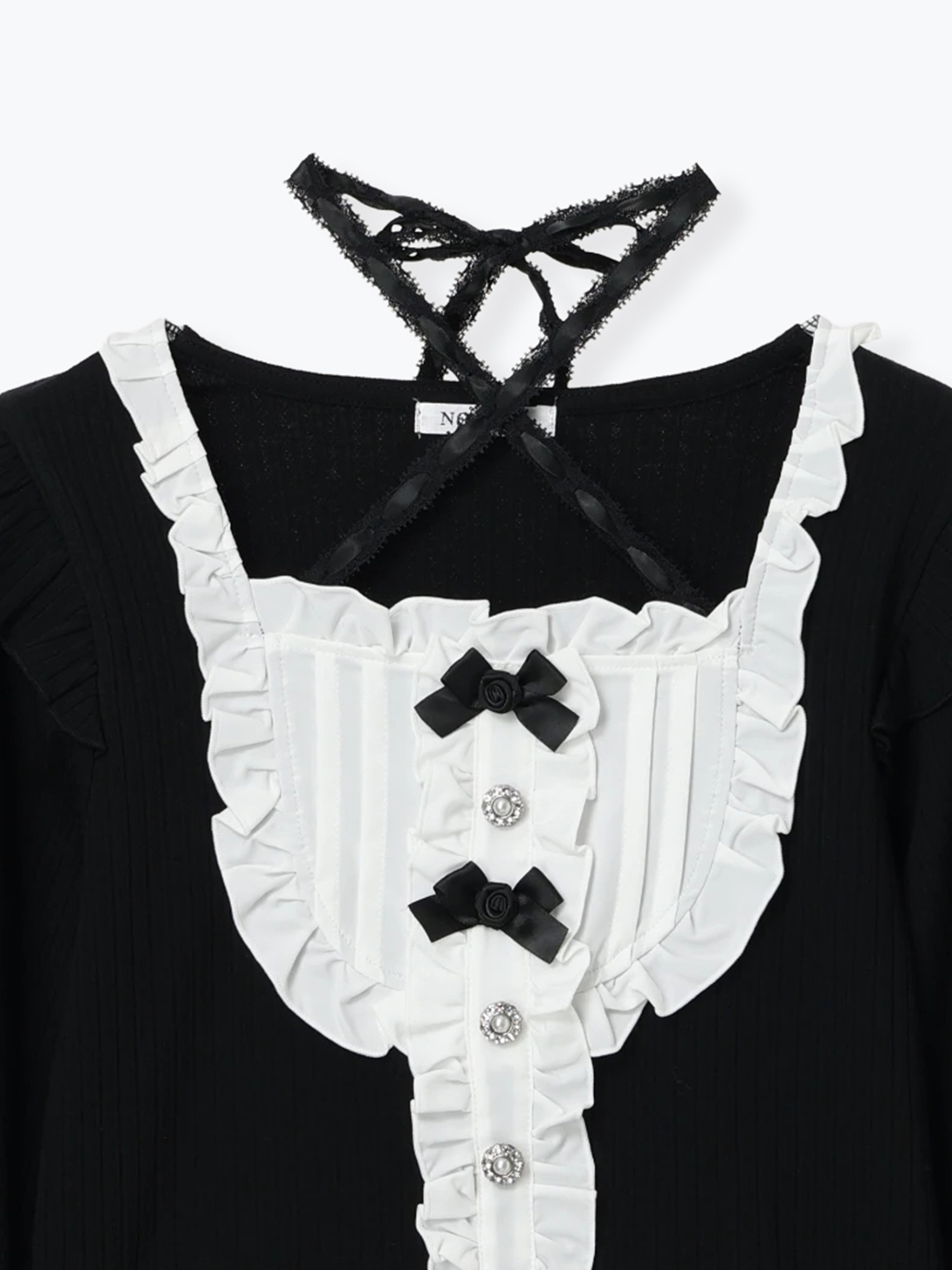 NOÉMIE ノエミー チョーカー風レースアップカットソー チョーカー風