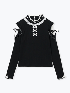 NOEMIE(ノエミー) |キラキラリボンオープンショルダープチハイカットソー