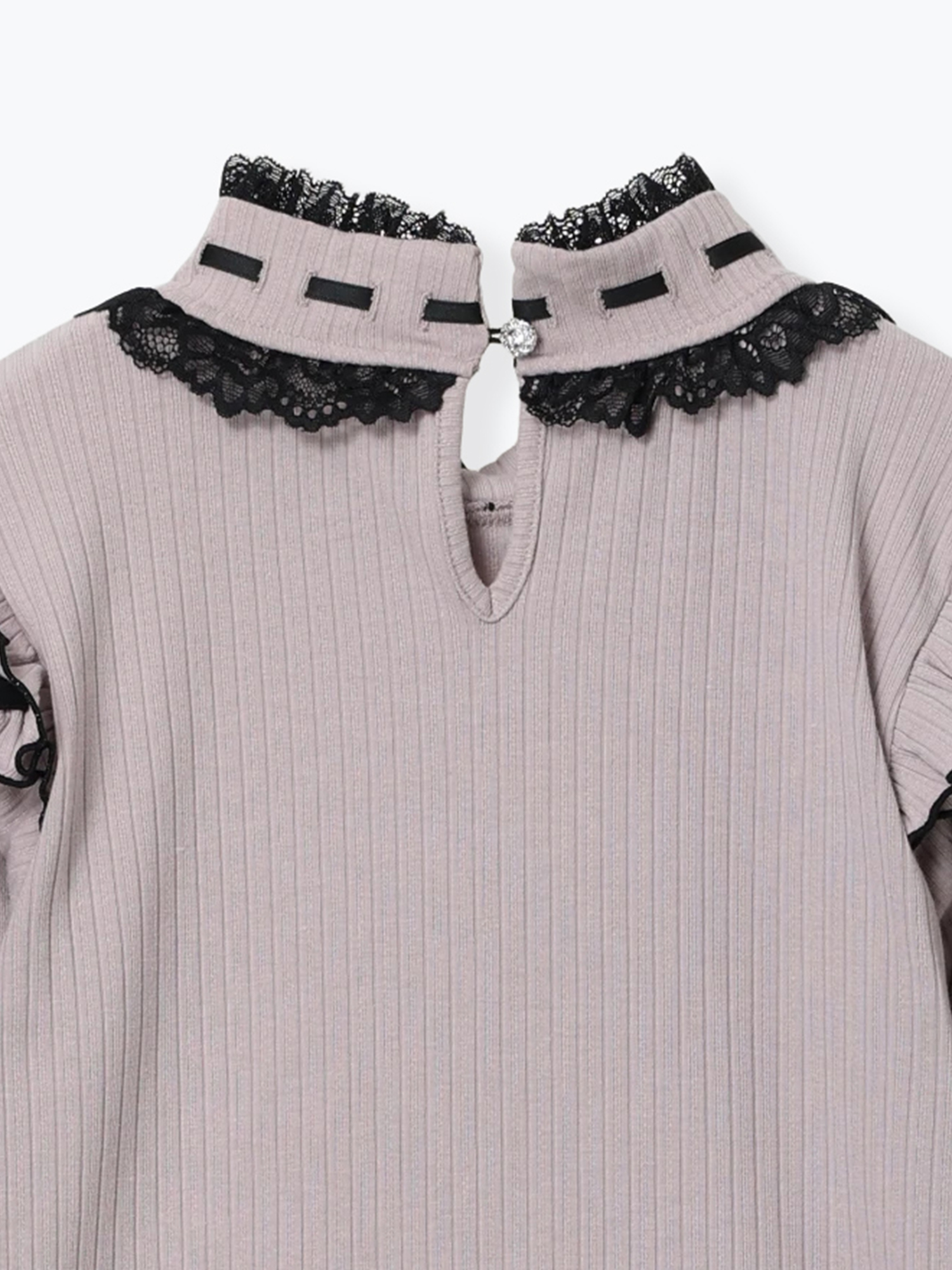 Beaumont Carr v系 お兄系 y2k ラメ ドレープネックカットソー キラキラリボンオープンショルダープチハイカットソー（カットソー・T