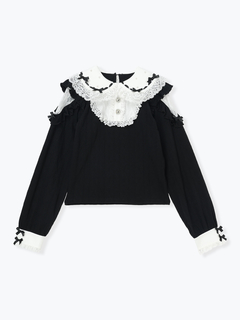 NOEMIE(ノエミー) |お嬢さんメニーリボンパールオープンショルダーカットソー
