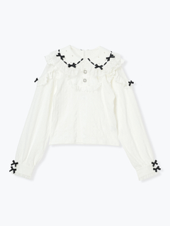 NOEMIE(ノエミー) |お嬢さんメニーリボンパールオープンショルダーカットソー