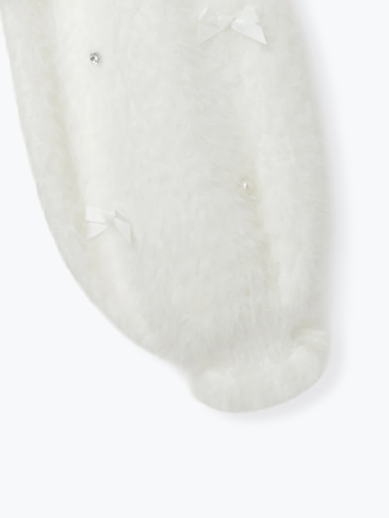 メニーリボンビジューふわふわシャギーカーデ（カーディガン｜オフ