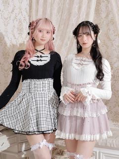 NOEMIE(ノエミー) |お嬢さんバックレースアップフレアスリーブカットソー