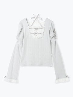 NOEMIE(ノエミー) |お嬢さんバックレースアップフレアスリーブカットソー