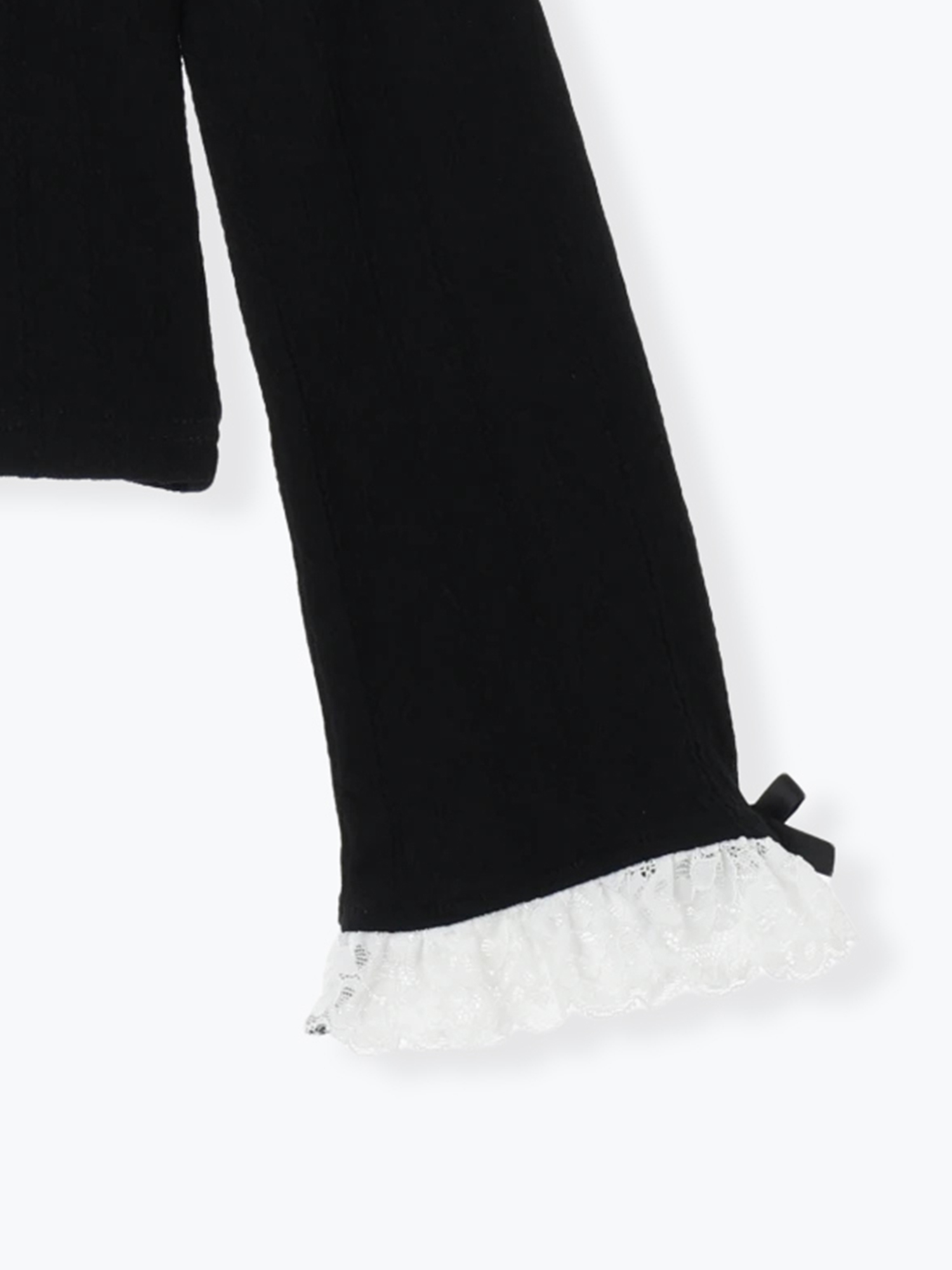 NOEMIE ノエミー フレアスリーブバックレースアップカットソー ブラック NOEMIE ノエミー フレアスリーブバックレースアップカットソー