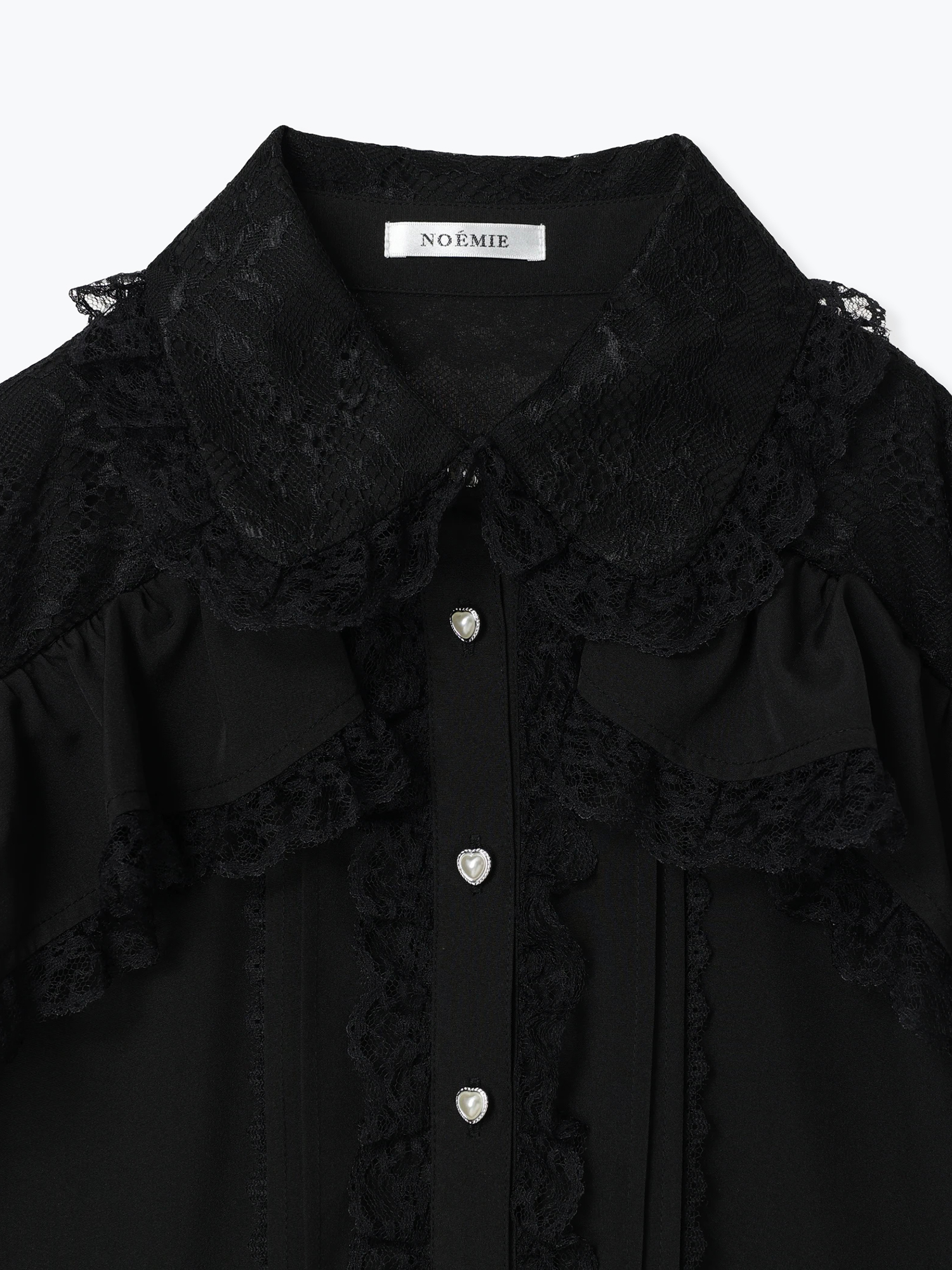 ツイードリボンケープフリルオープンショルダーブラウス（シャツ