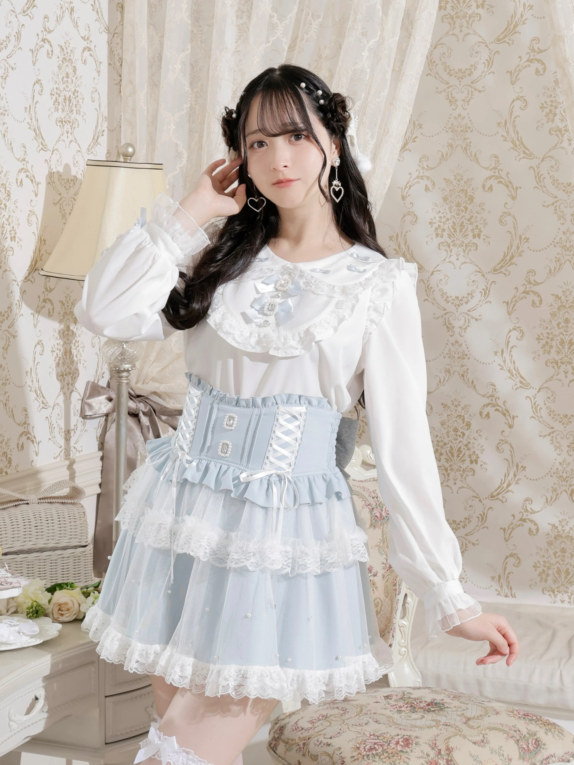 【未使用品】ナラカミ　ロリポッププリント長袖シャツ チュッパチャプス　飴柄　白 ALWAYS TOGETHER BIG TEE | Candy Stripper（キャンディ ストリッパー