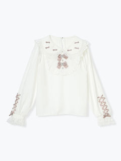 NOEMIE(ノエミー) |メニーリボンレースアップブラウス