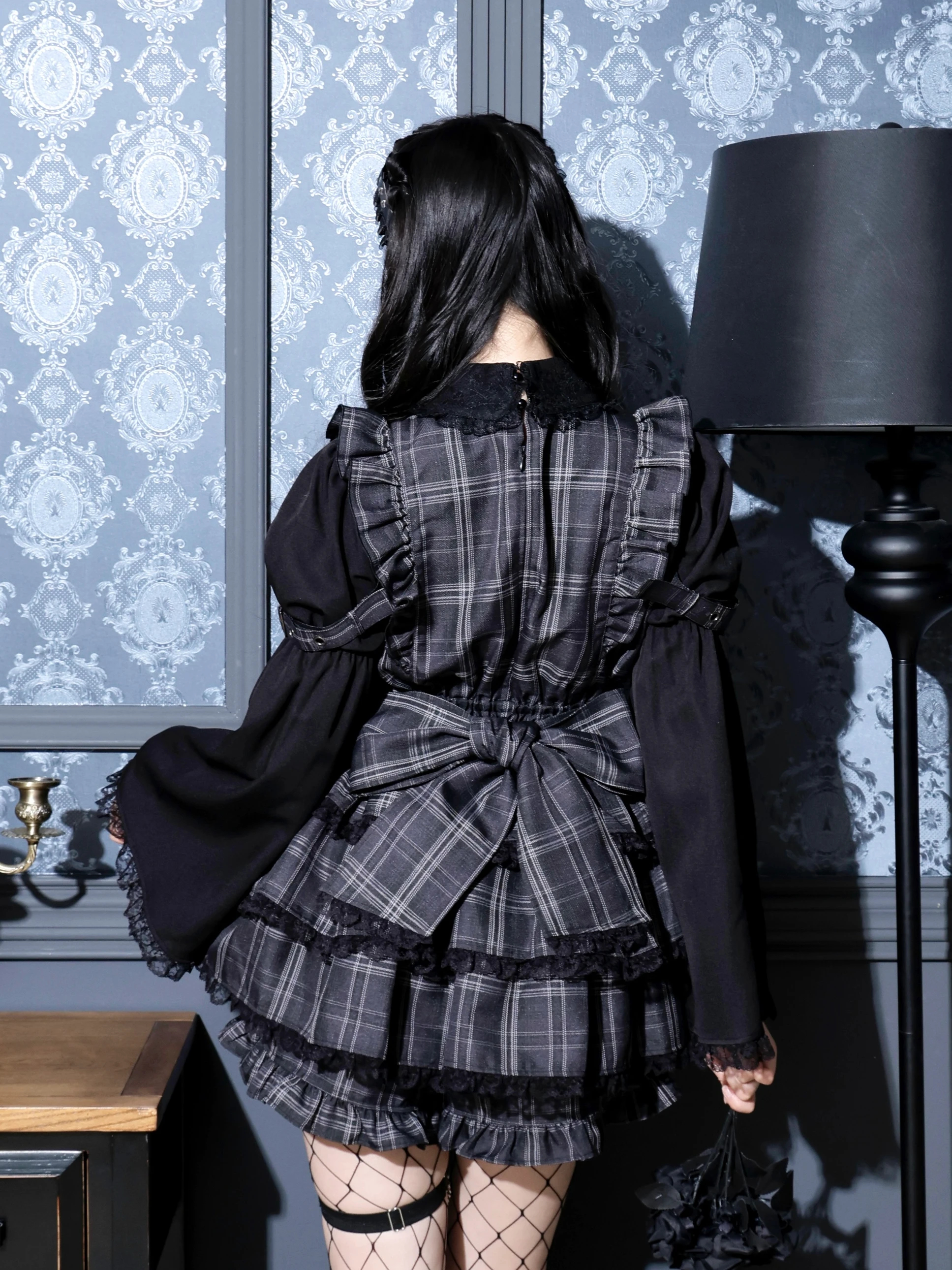 フレアスリーブティアードセットアップ（セットアップ｜ピンク・青・濃