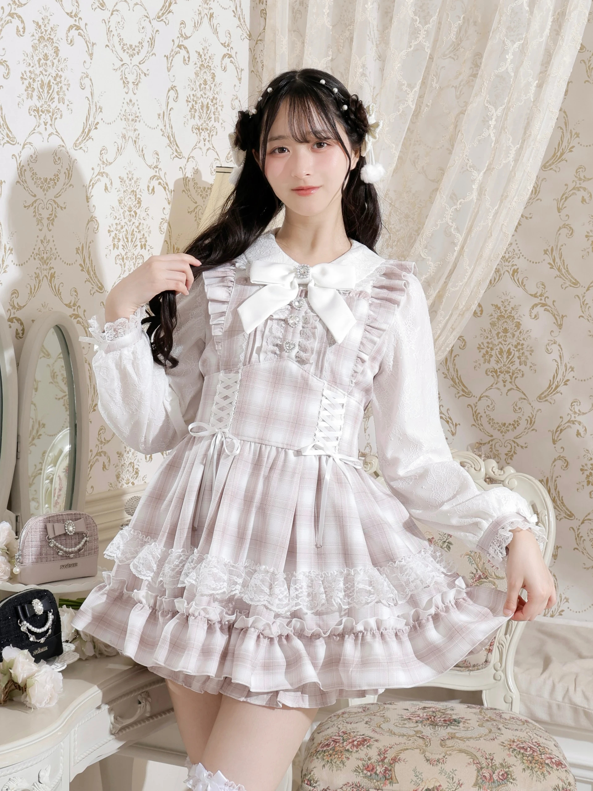 NOEMIE ティアードレースアップセットアップ ノエミー NOEMIE ティアードレースアップセットアップ （黒