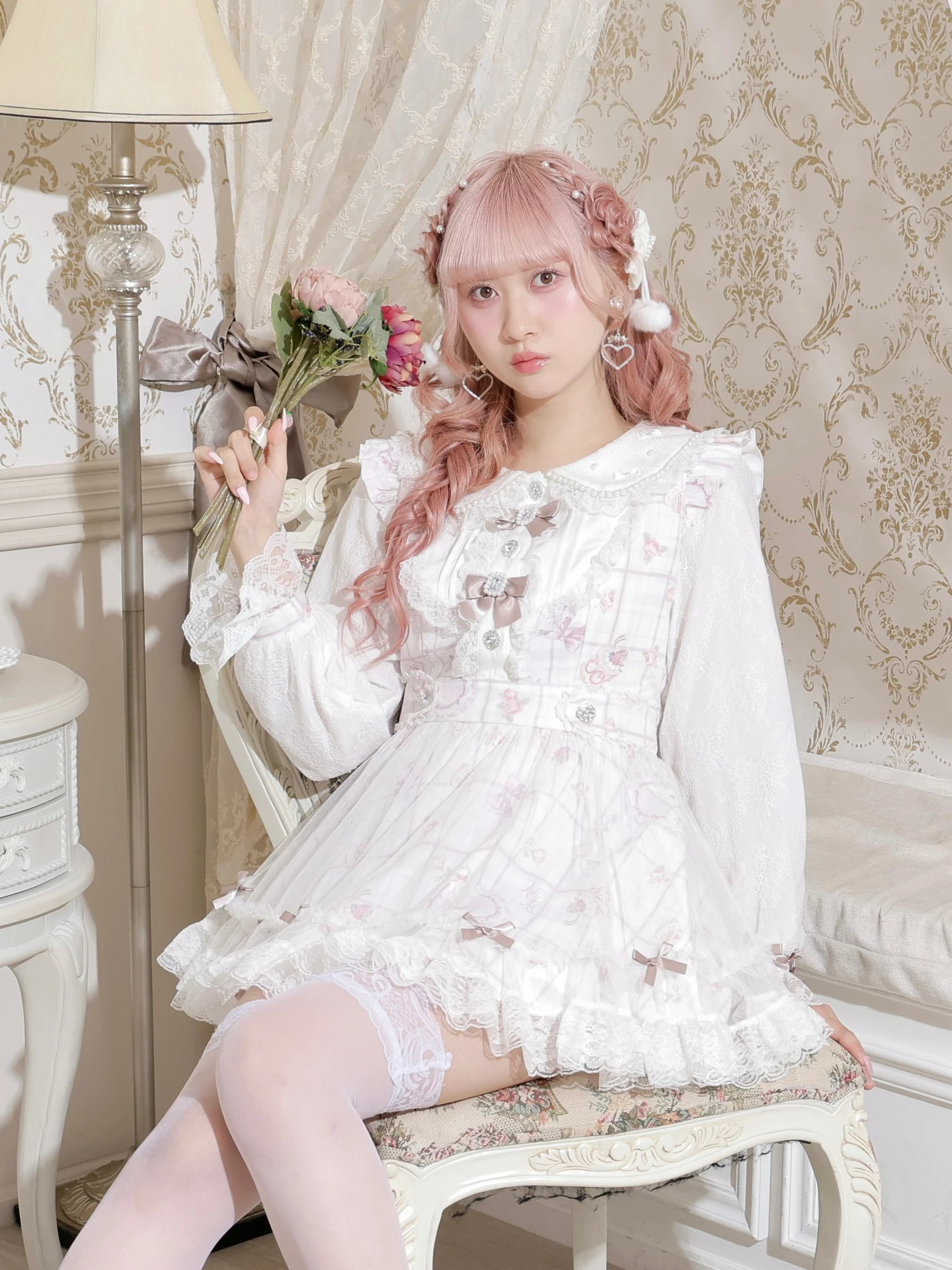 Sweet bunny セットアップ（セットアップ｜ピンク・黒・サックス