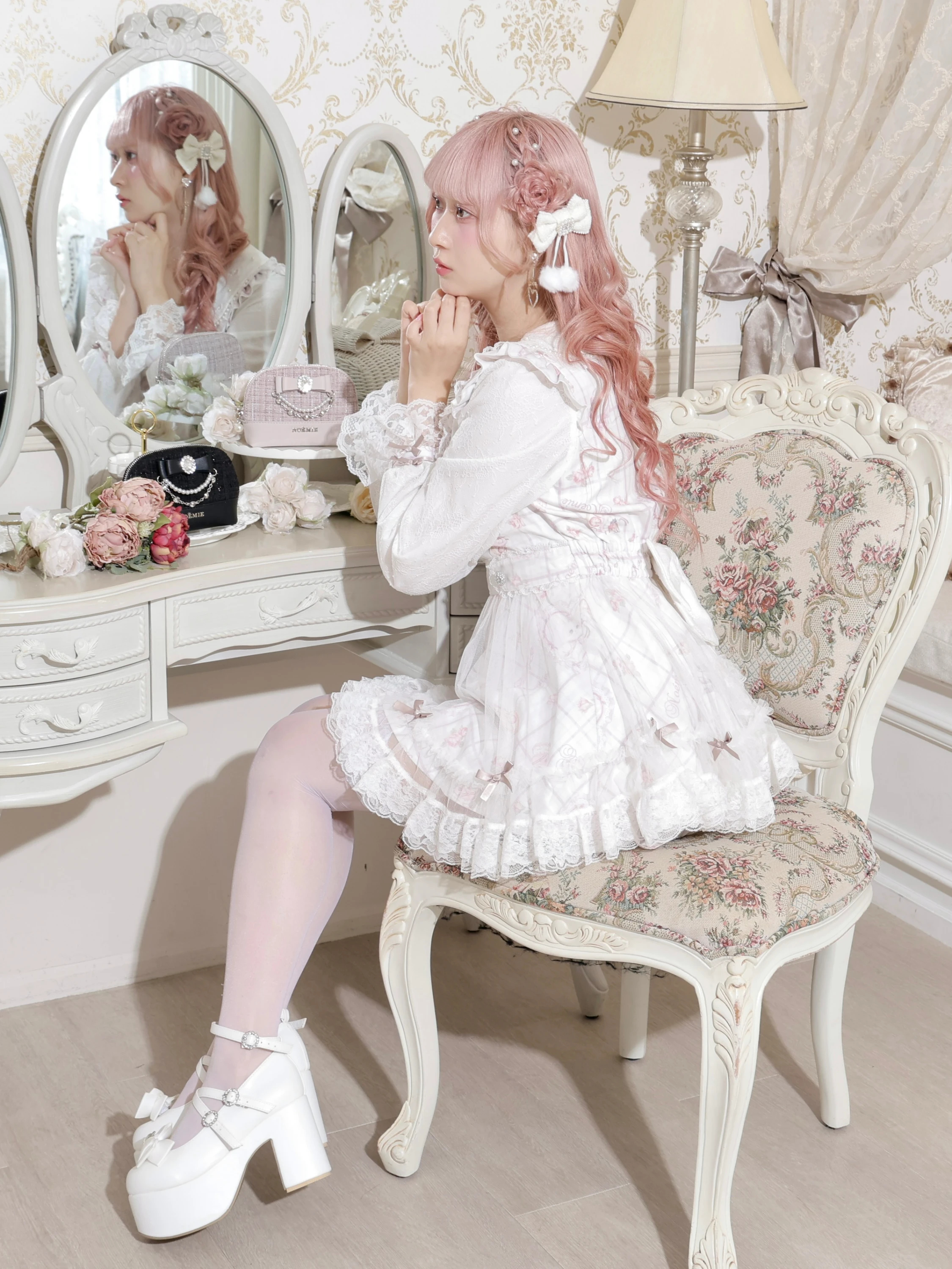 Sweet bunny セットアップ（セットアップ｜ピンク・黒・サックス