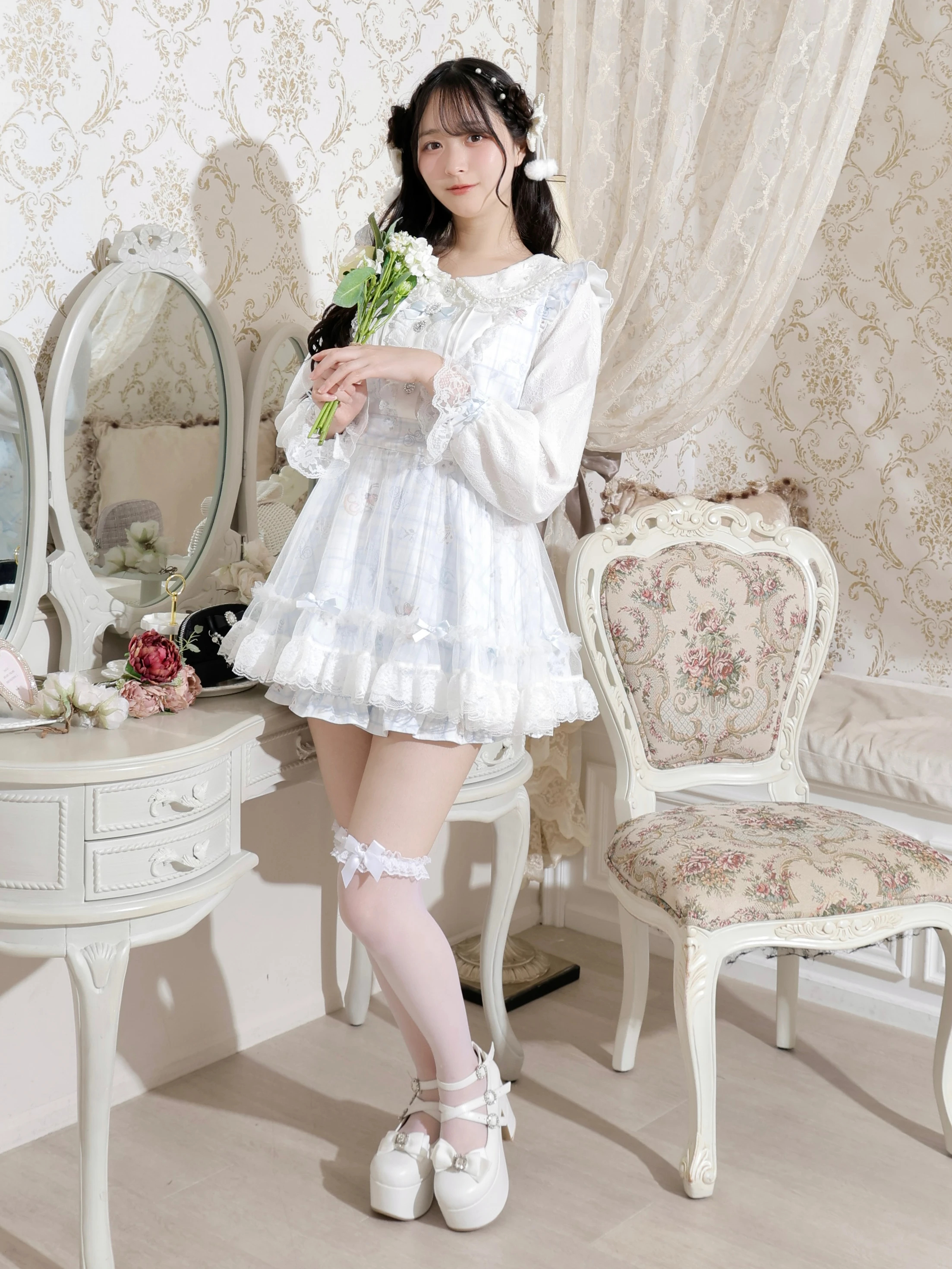 Sweet bunny セットアップ（セットアップ｜ピンク・黒・サックス