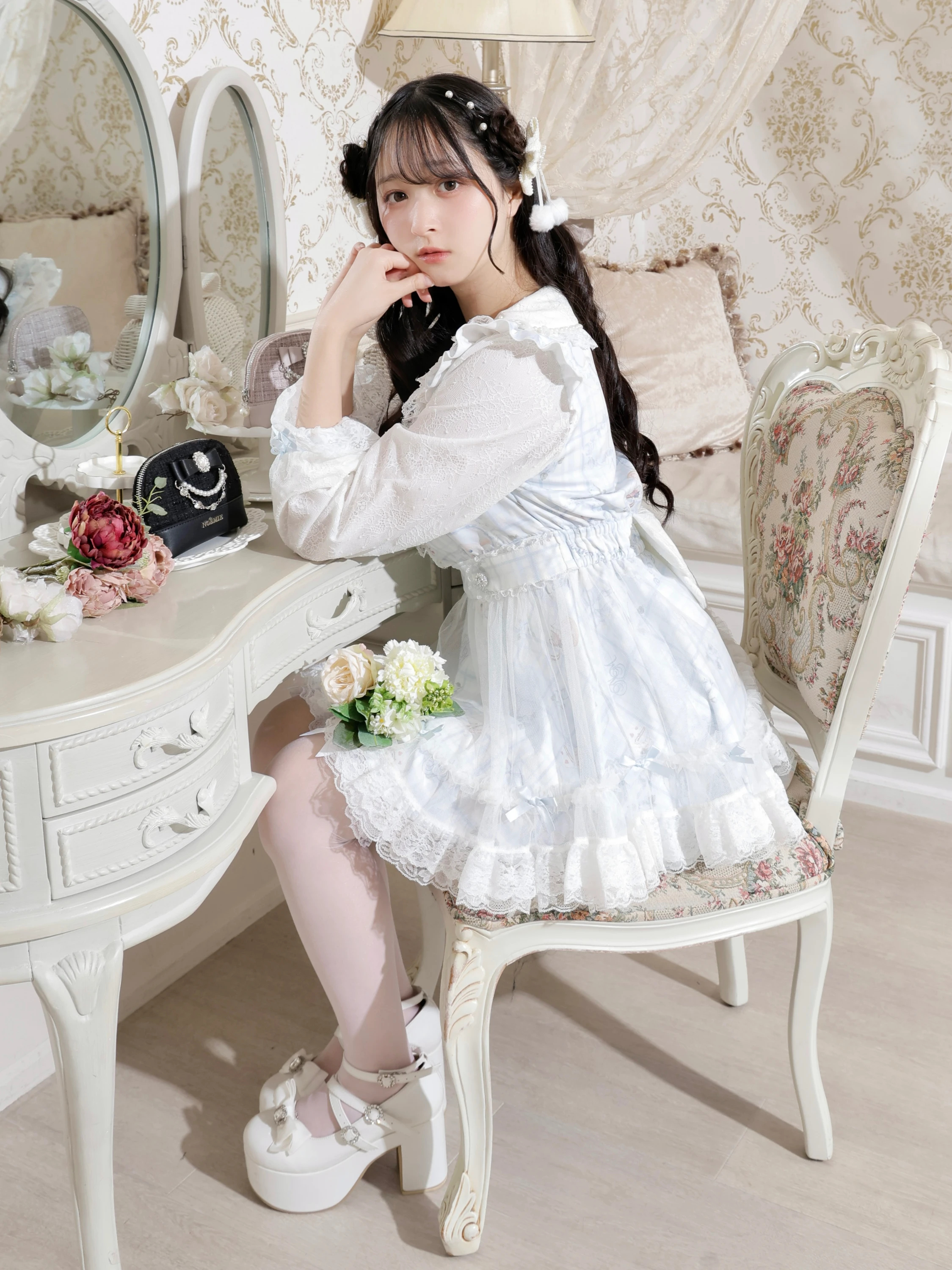 【新品未使用】Nommi baby&sweetheart Bunny 黒白セット Sweet bunny セットアップ（セットアップ｜ピンク・黒・サックス