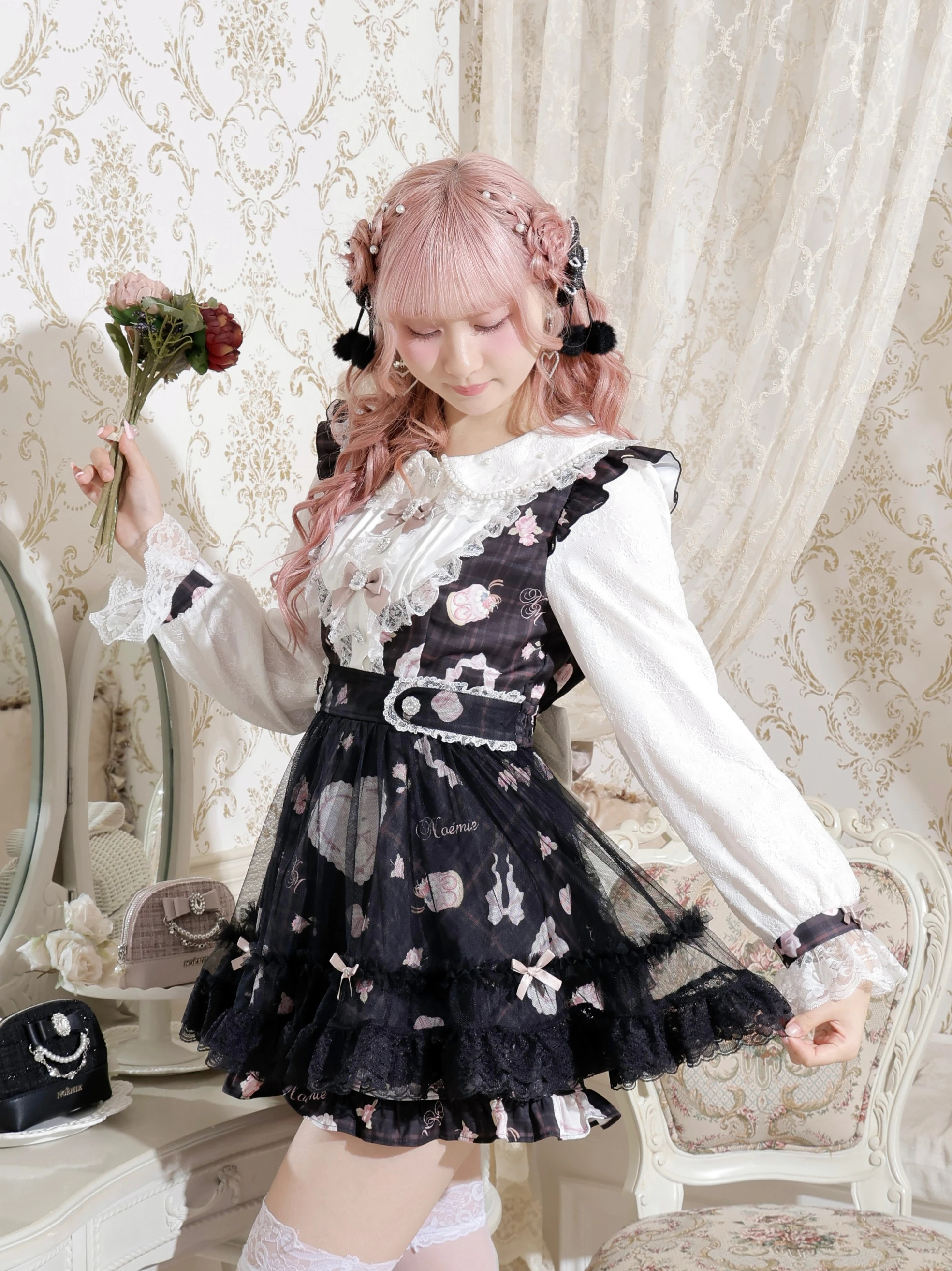 Sweet bunny セットアップ（セットアップ｜ピンク・黒・サックス