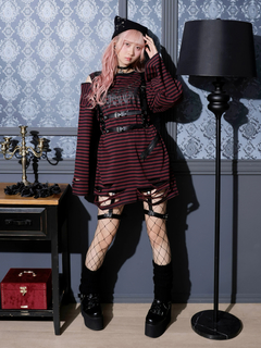 NOEMIE(ノエミー) |肩ジップボーダーロングユニセックスTシャツ