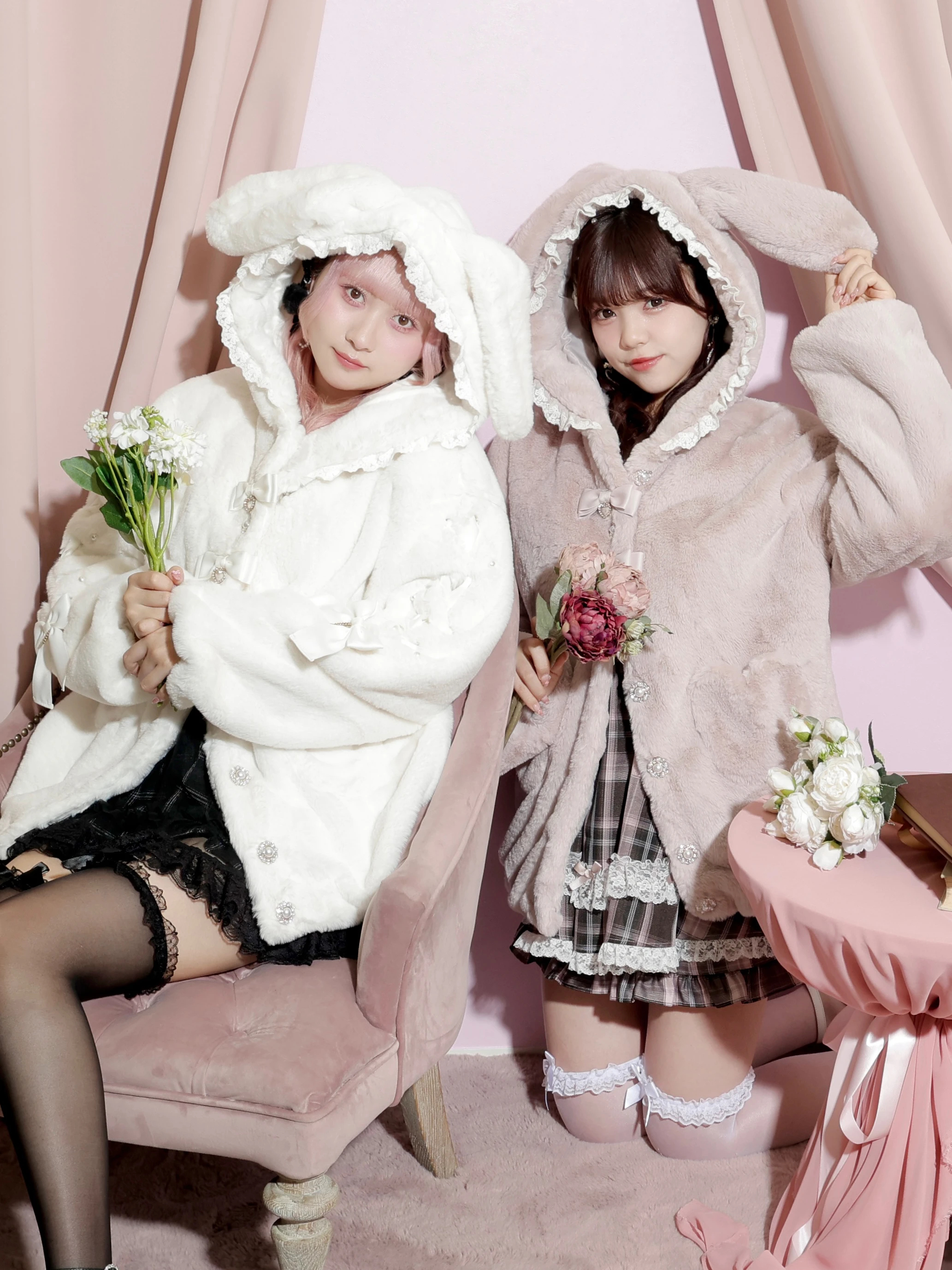 うさ耳ポケットハート袖スピンドルファーブルゾン（ブルゾン