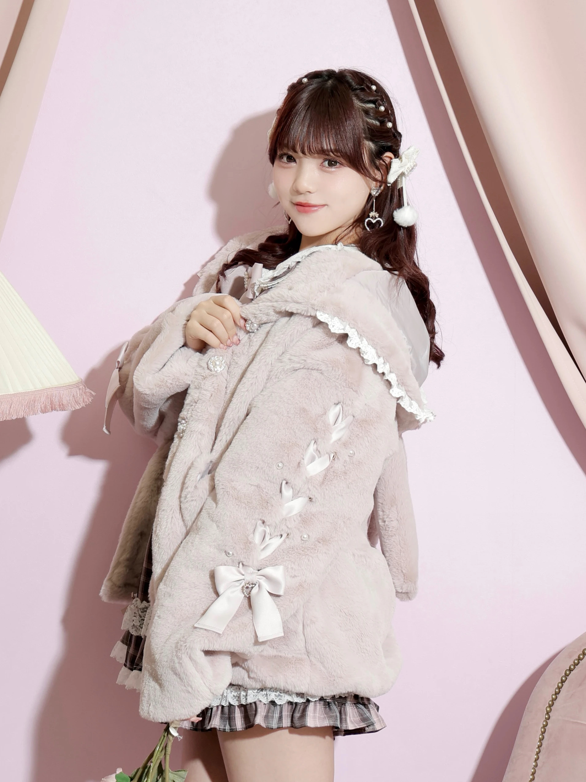 うさ耳ポケットハート袖スピンドルファーブルゾン（ブルゾン｜オフ