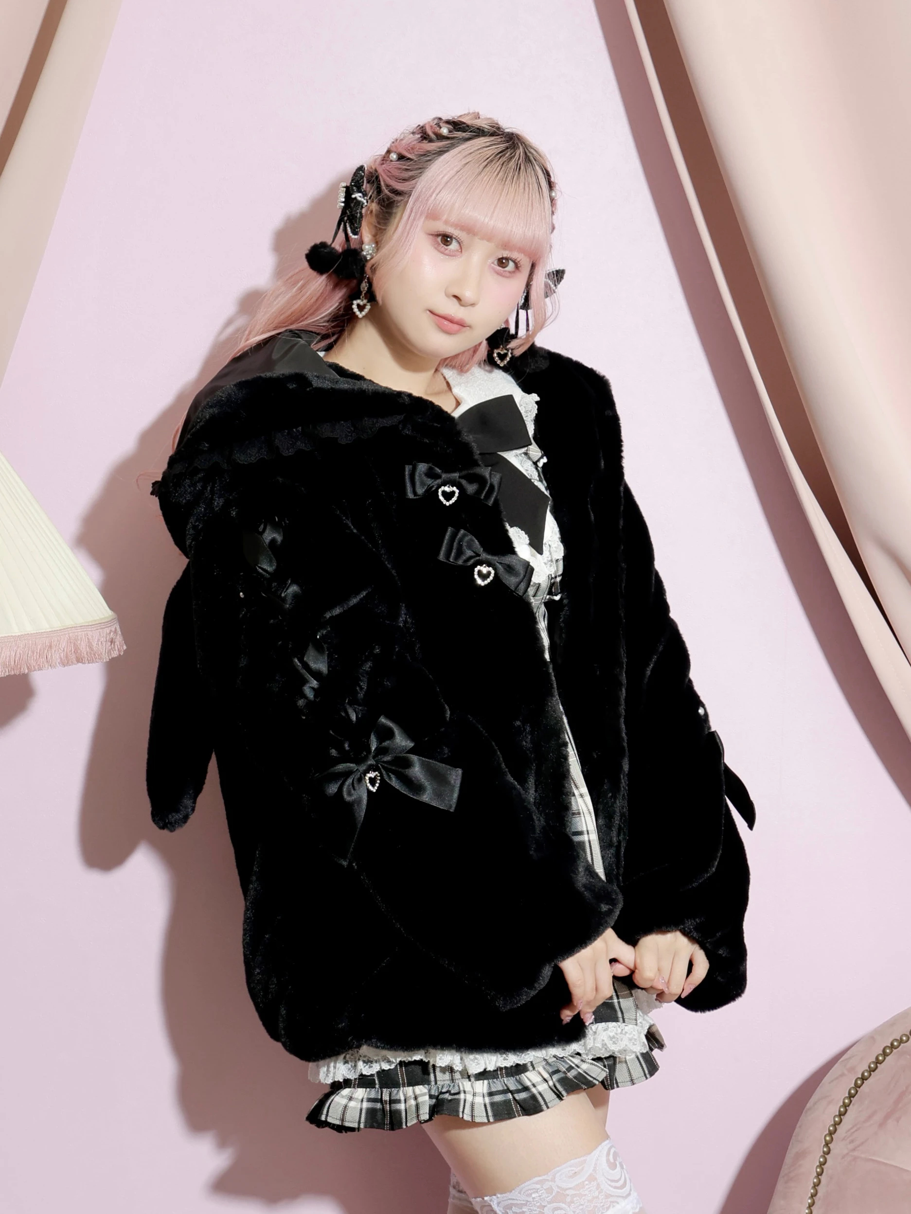 うさ耳ポケットハート袖スピンドルファーブルゾン（ブルゾン｜オフ