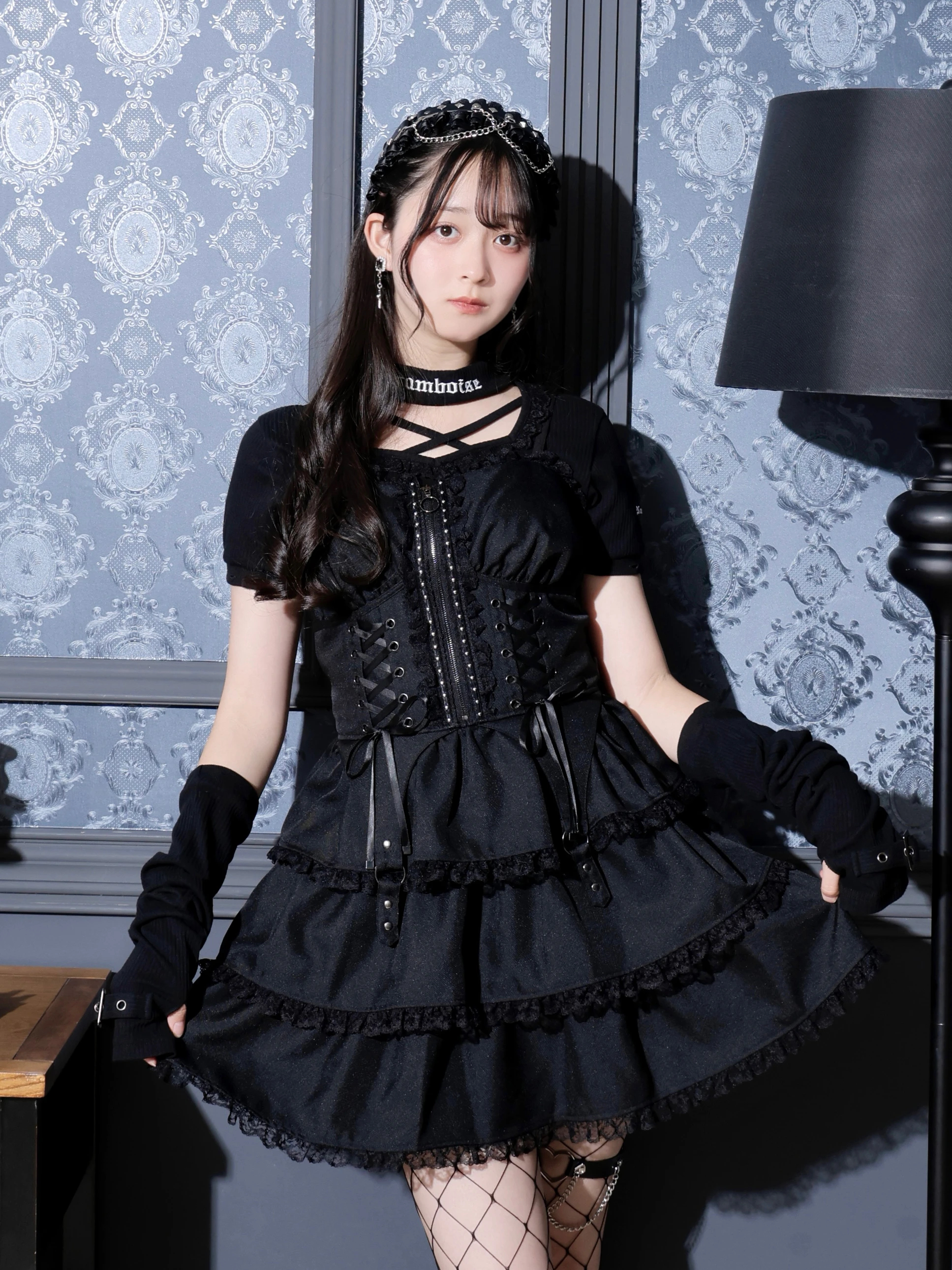 rosemuse ロゼミューズ キャミミニワンピース(チャコール)とボレロ(黒