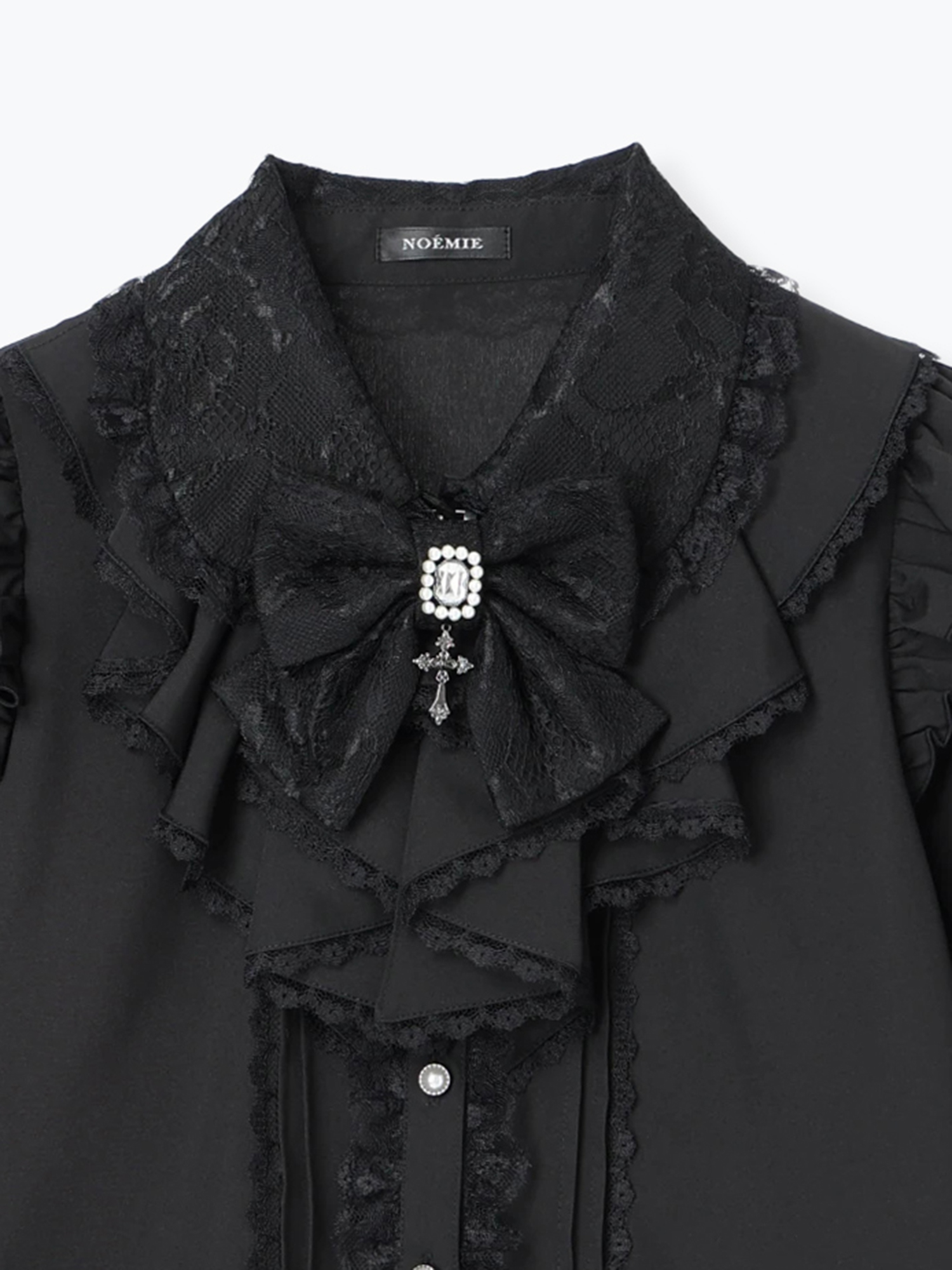 ラッフルフリルフレアスリーブブラウス（シャツ・ブラウス｜濃グレー