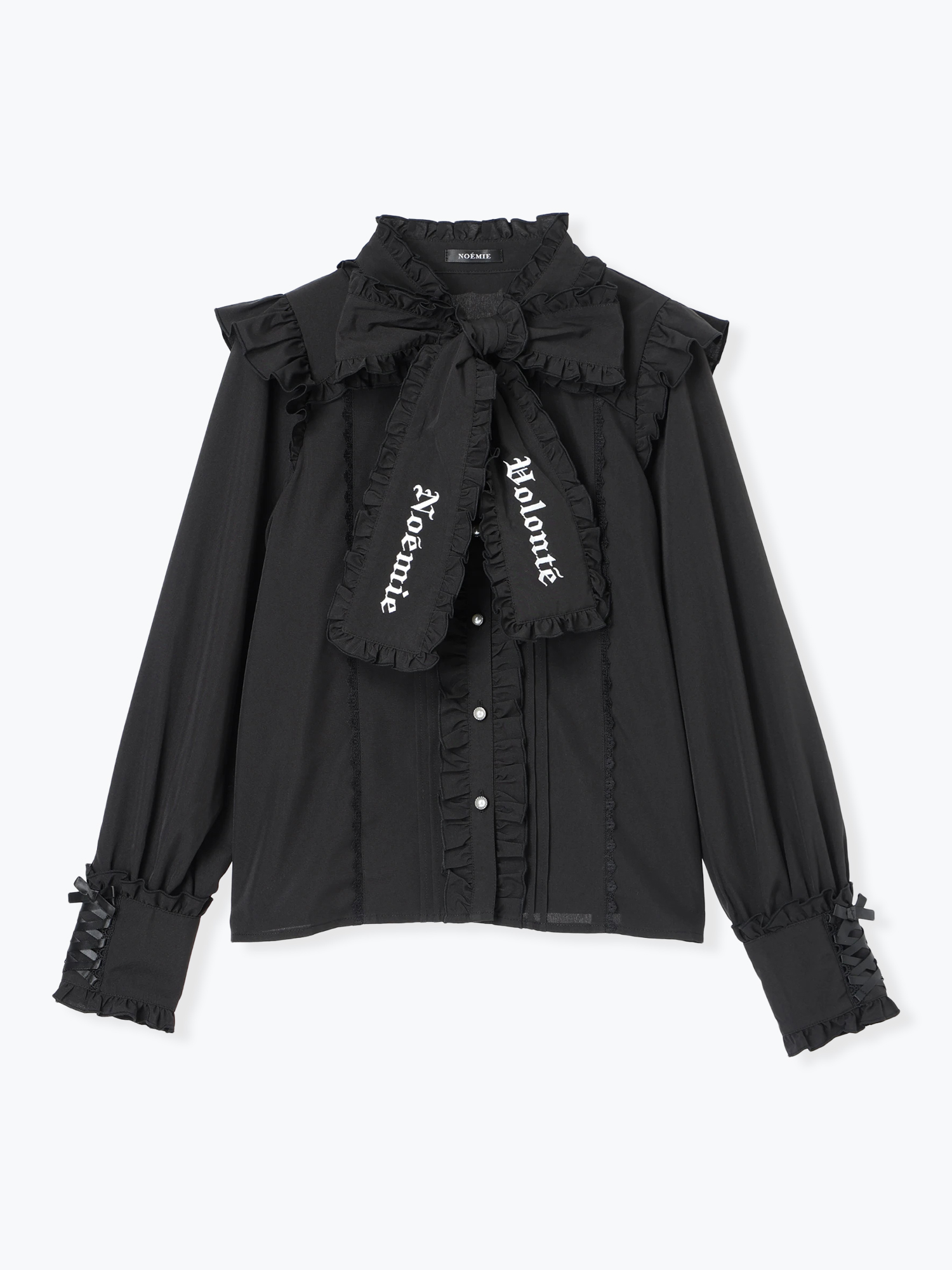 ゴシックフリル袖レースアップボウタイブラウス（シャツ・ブラウス